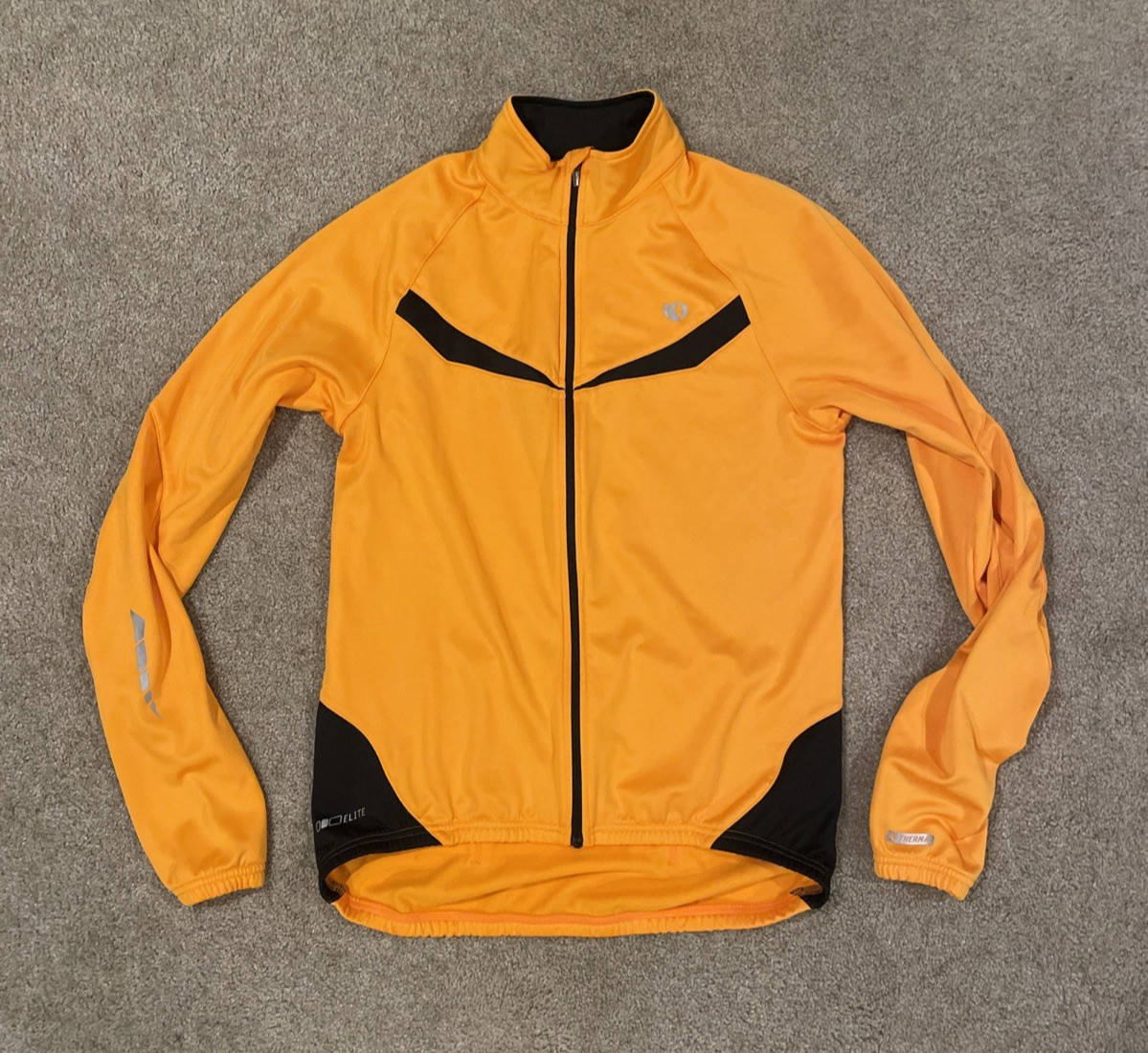 Pearl Izumi Elite Series Men’s LS Thermal Sz L Full Zip Jacket Orange/Black