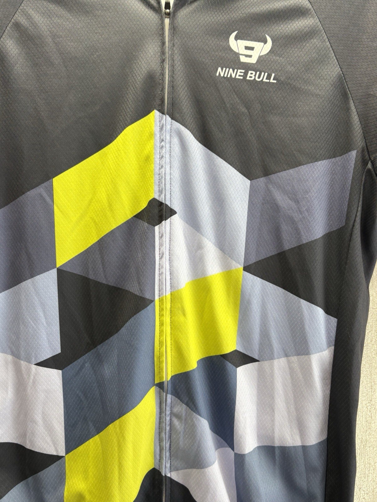 Nine Bulls Men’s 2XL Cycling Top Elastic Waist Bottle Pkts Full Zip Short Sleeve
