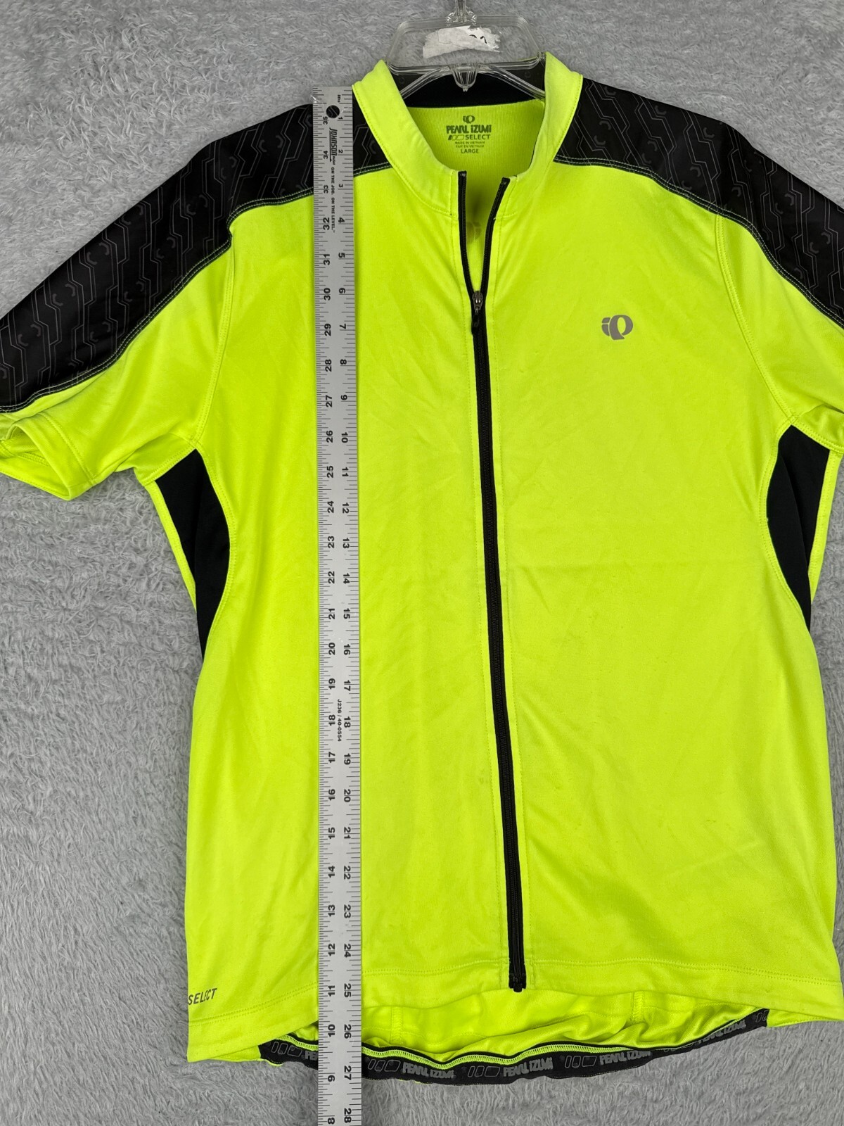 Pearl Izmui Cycling Jersey Adult Large Green Black Full Zip High Visibility Poly