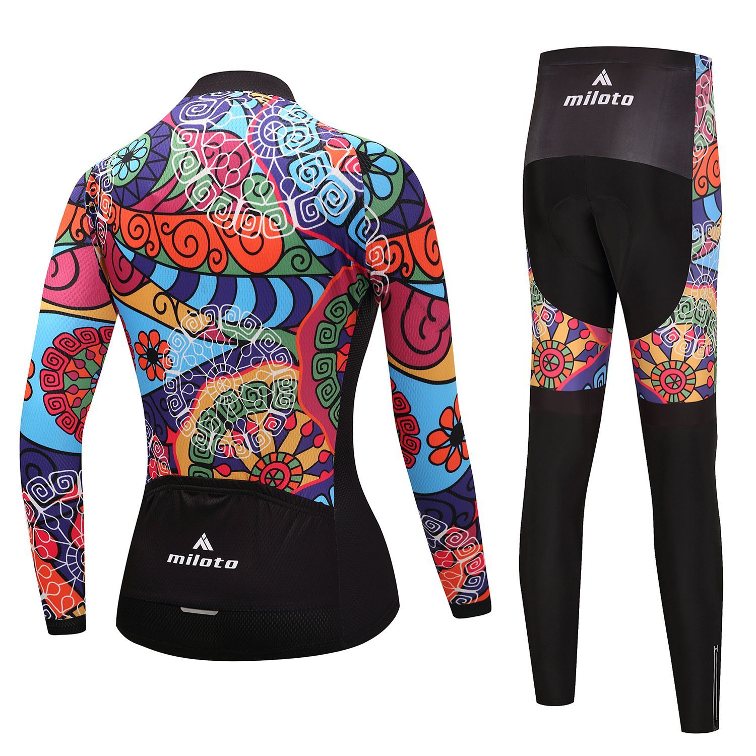 Women’s Cycling Clothes Long Sleeve Jersey and (Bib) Tights Pants Padded Kit
