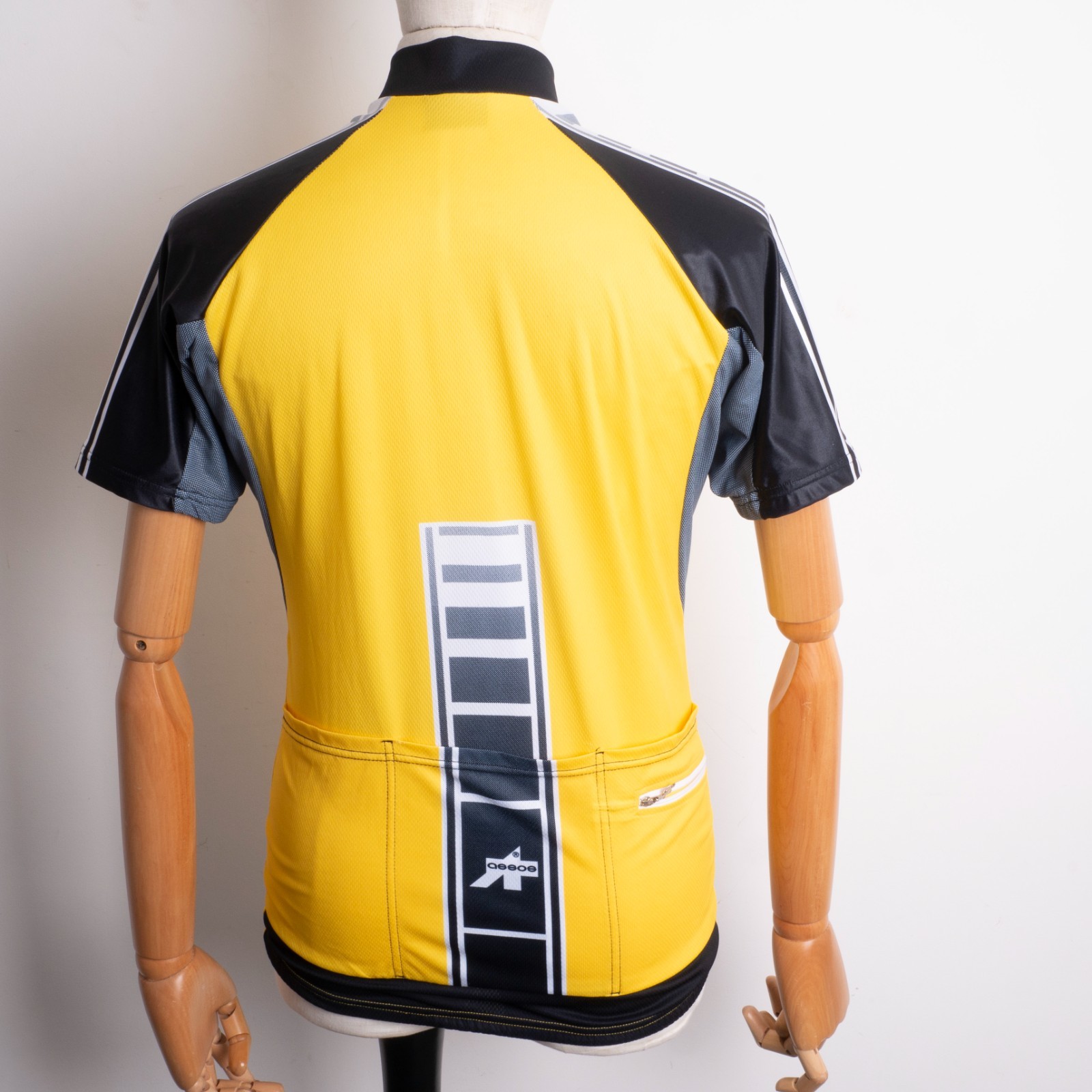 Assos Mens Solid Yellow Full-Zip Short Sleeve Stretch Cycling Jersey Size M