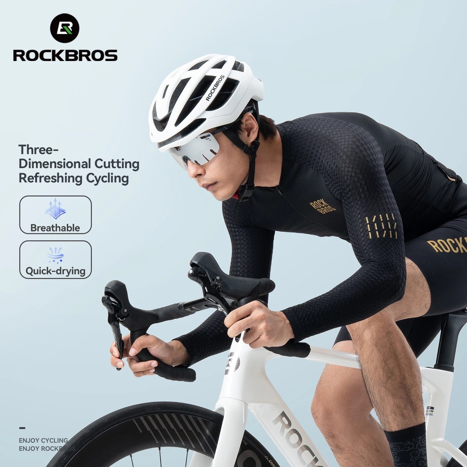 ROCKBROS Men’s Cycling Jersey Long Sleeve MTB Road Bike Shirt Pocket Quick Dry