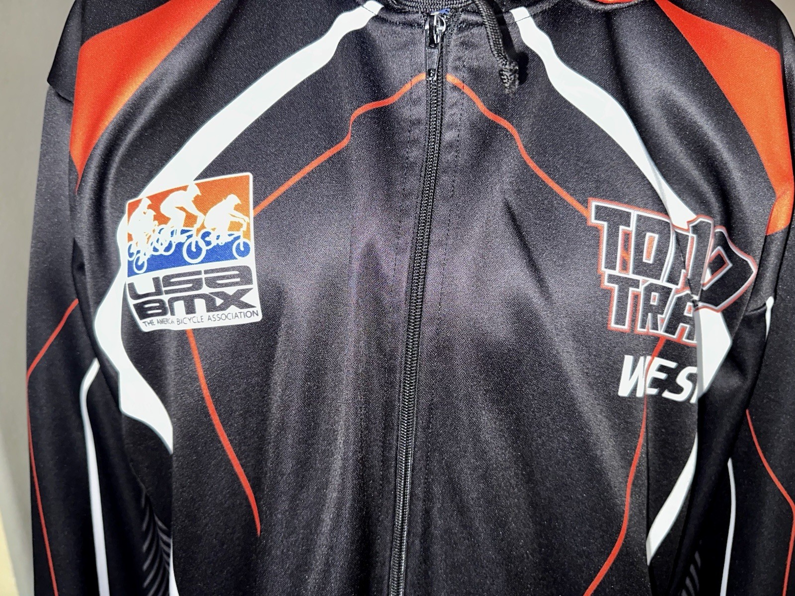 USA BMX Hoodie Size XXL 2X Large Long Sleeve Top 10 Track West Full Zip
