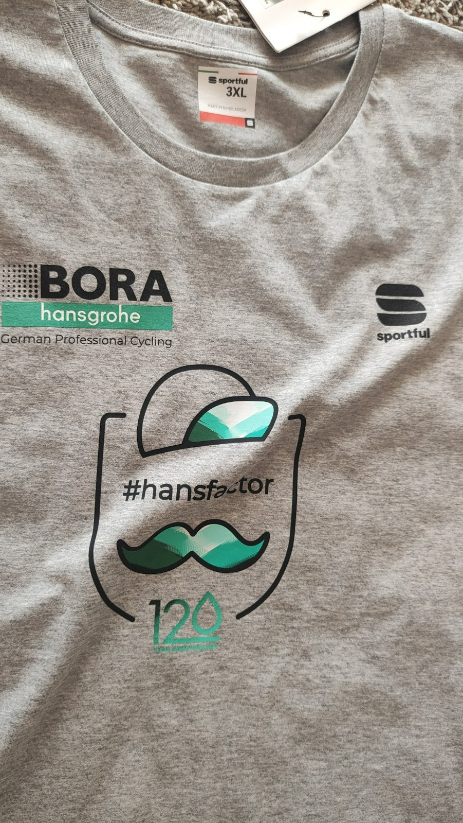 Bora Hansgrohe team Sportful Men’s Short Sleeve T-Shirt 100%Cotton Size:3XL NEW!