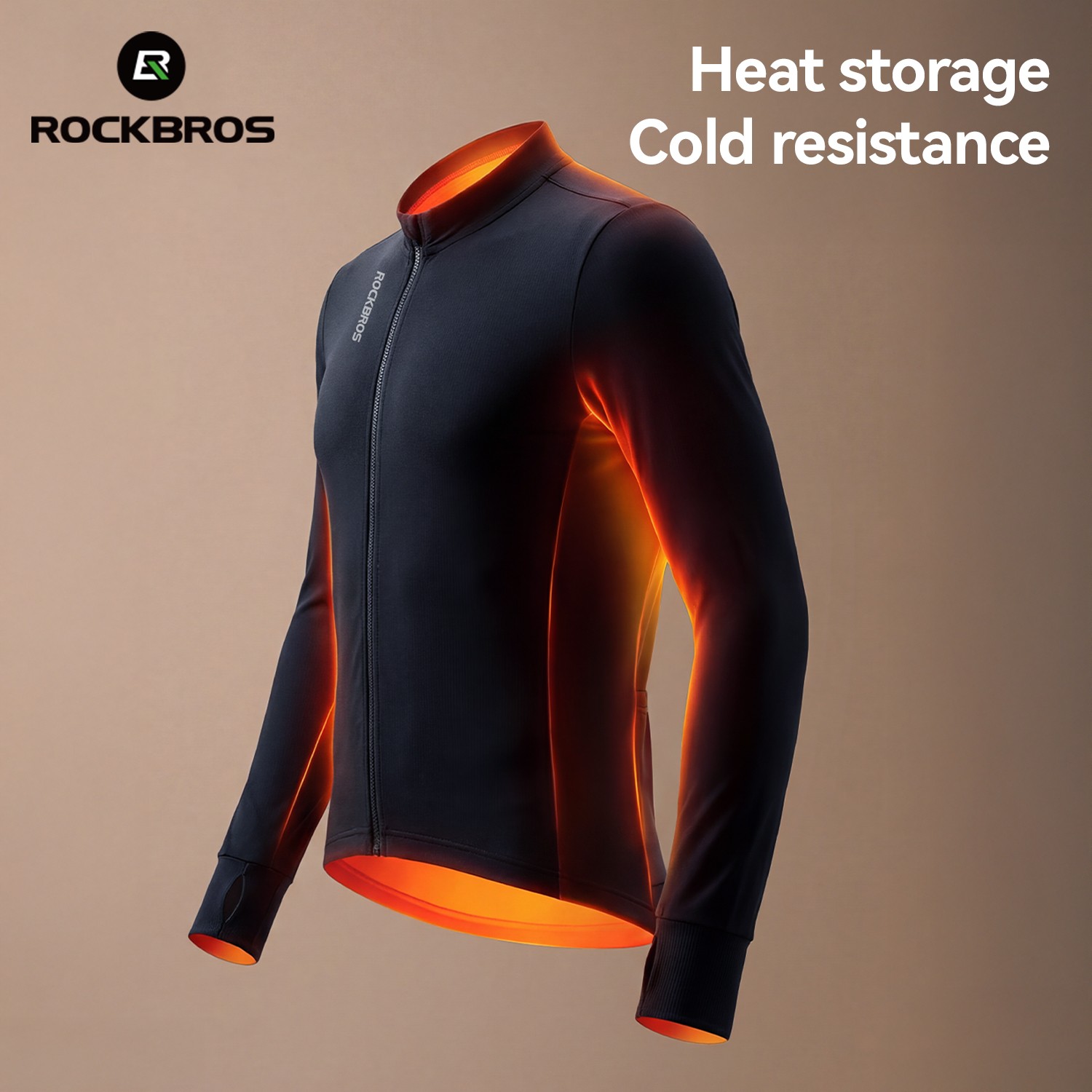 ROCKBROS Winter Thermal Cycling Jersey Windproof Keep Warm MTB Road Bike Tops