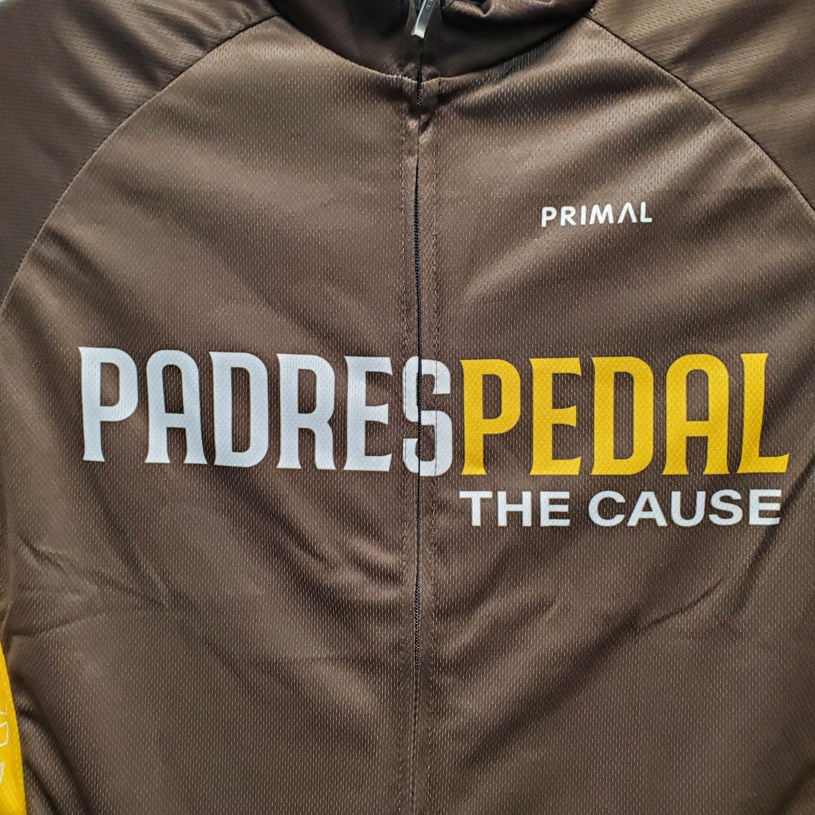 PRIMAL Padres Cycling Jersey WOMENS LARGE Raglan Sport Cut 3 Pockets BNWT