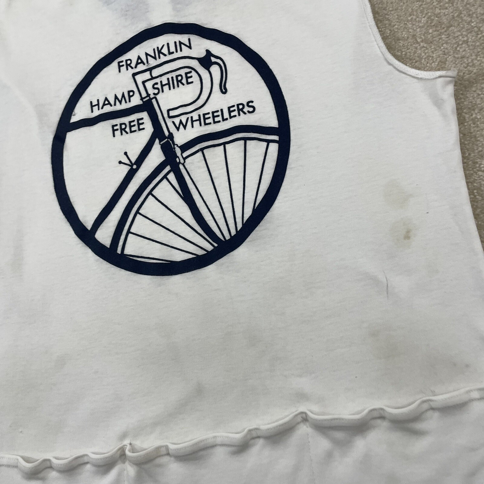 Vintage 80s Franklin Hampshire MA Cycling Jersey 1/4 Zip Cotton Blend Bike Top