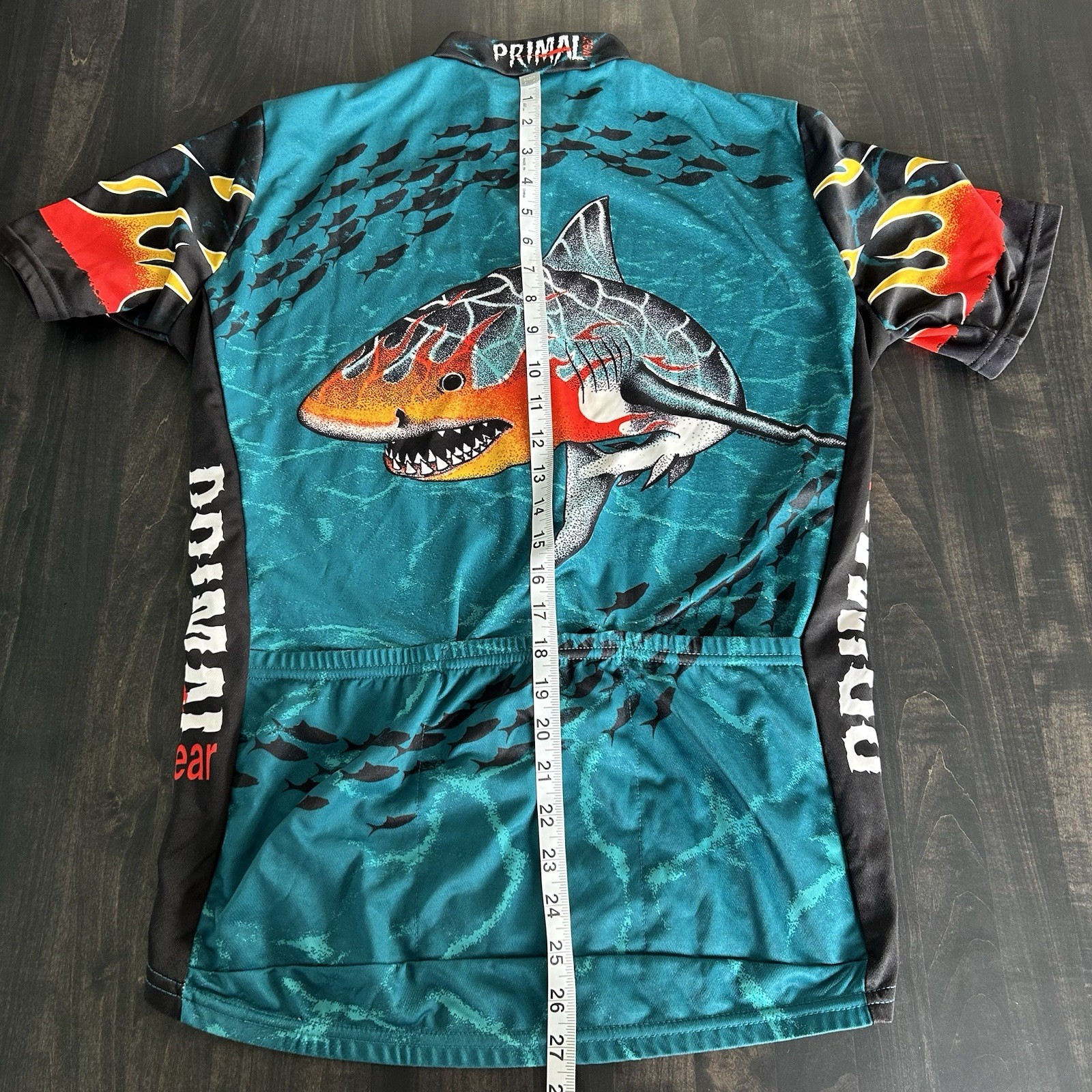 Primal Wear Mens 3/4 Zip Cycling Jersey Shark Graphic Rear Pockets Shirt MTB
