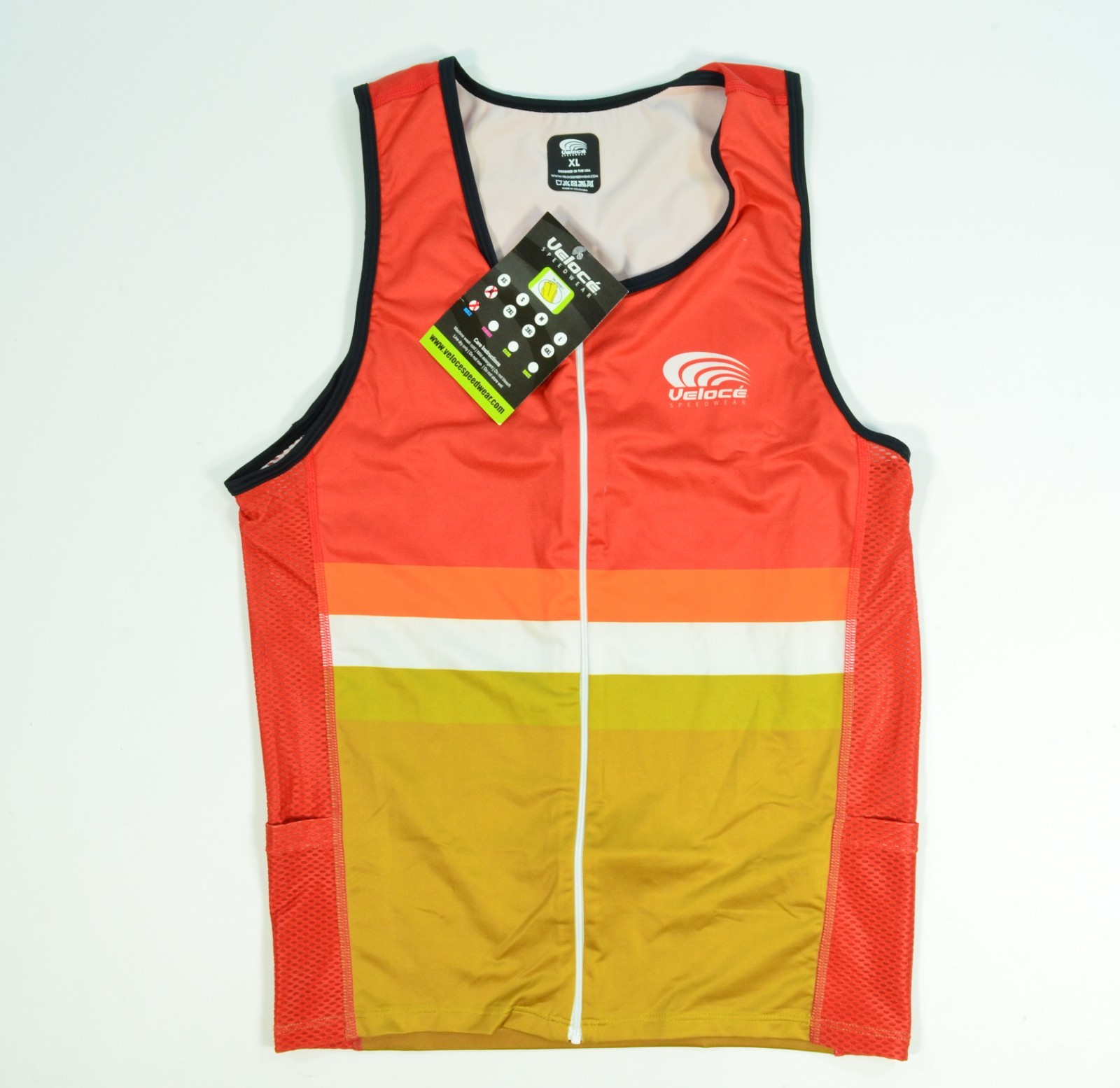 Veloce Speedwear New Cycling Bicycle Tank Top Jersey Shirt Polyester Red