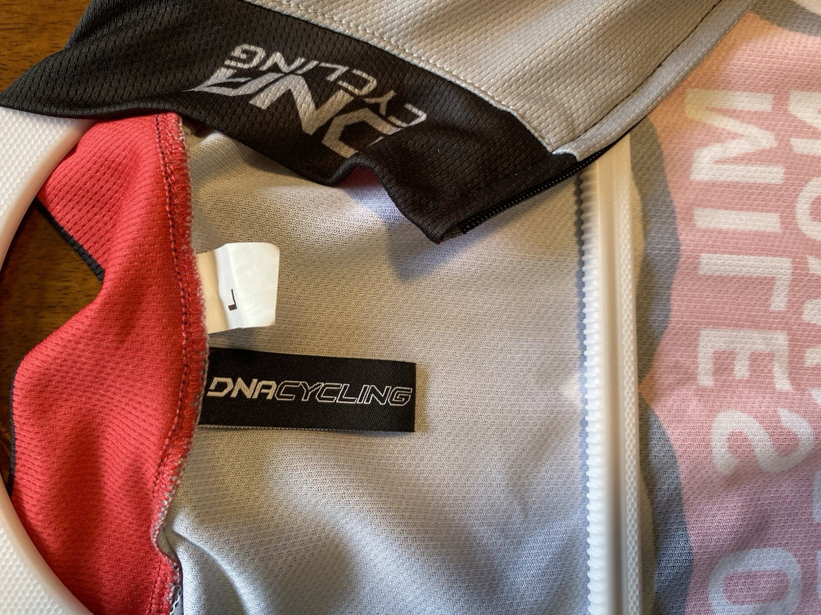 Fat Cyclist DNA Cycling Jersey Zip Up short sleeve Size L Red Black Gray