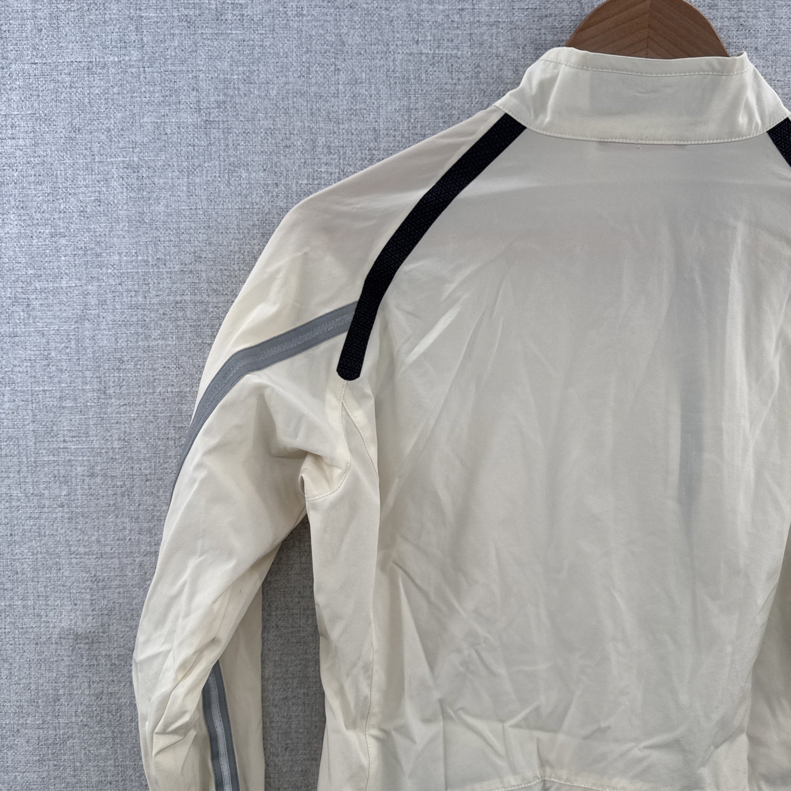 Rapha Stowaway Jacket Womens 10 Ivory Cycling Full Zip Windbreaker Lightweight