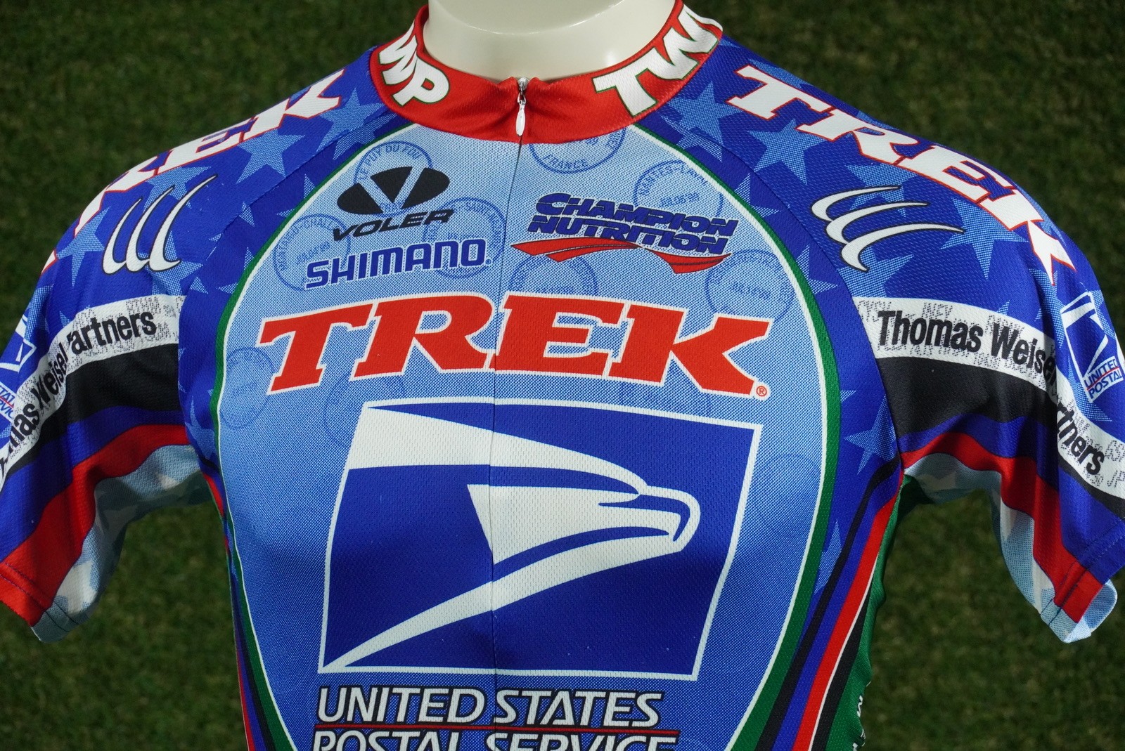 MEN’S LARGE TREK CYCLING JERSEY UNITED STATES POSTAL SERVICE USPS FULL ZIP, VGC
