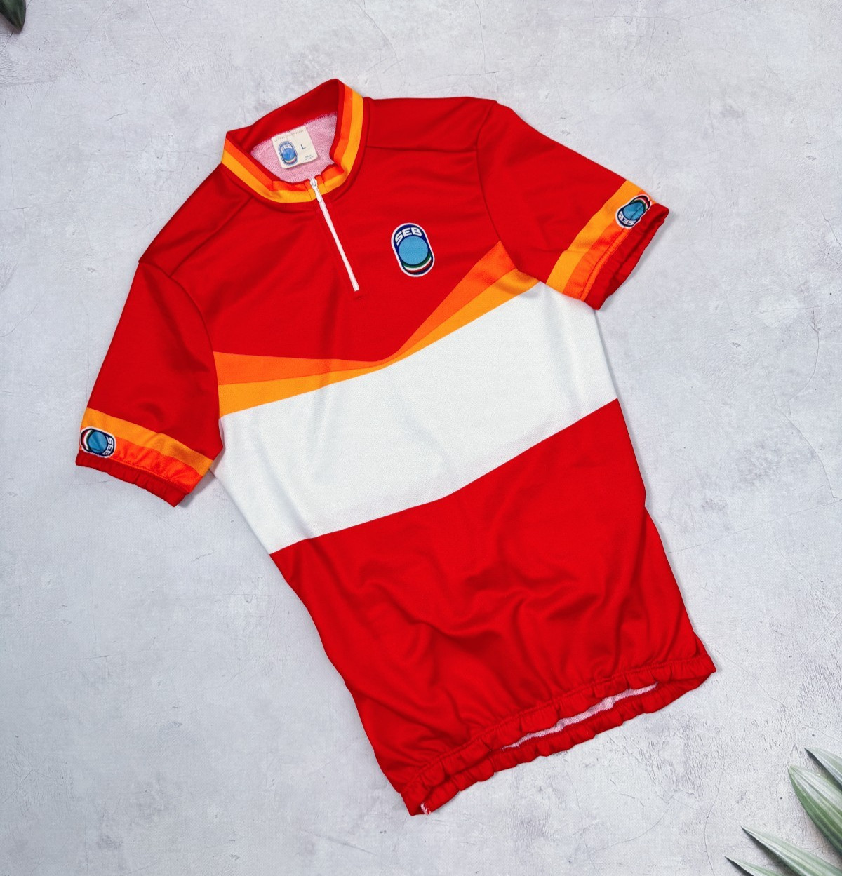 Vintage SEB Cycling Jersey Francesco Moser Signature Back Logo size Medium