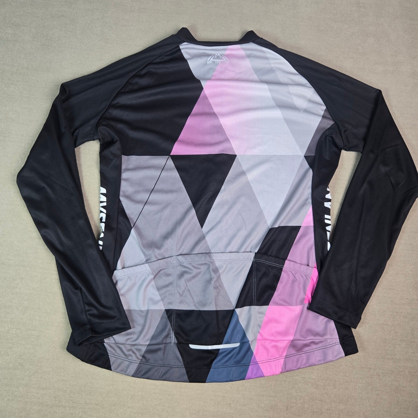 MYSENLAN Women’s Cycling Jersey Full zip Race Cut XXL Geometric Pink Gray Black