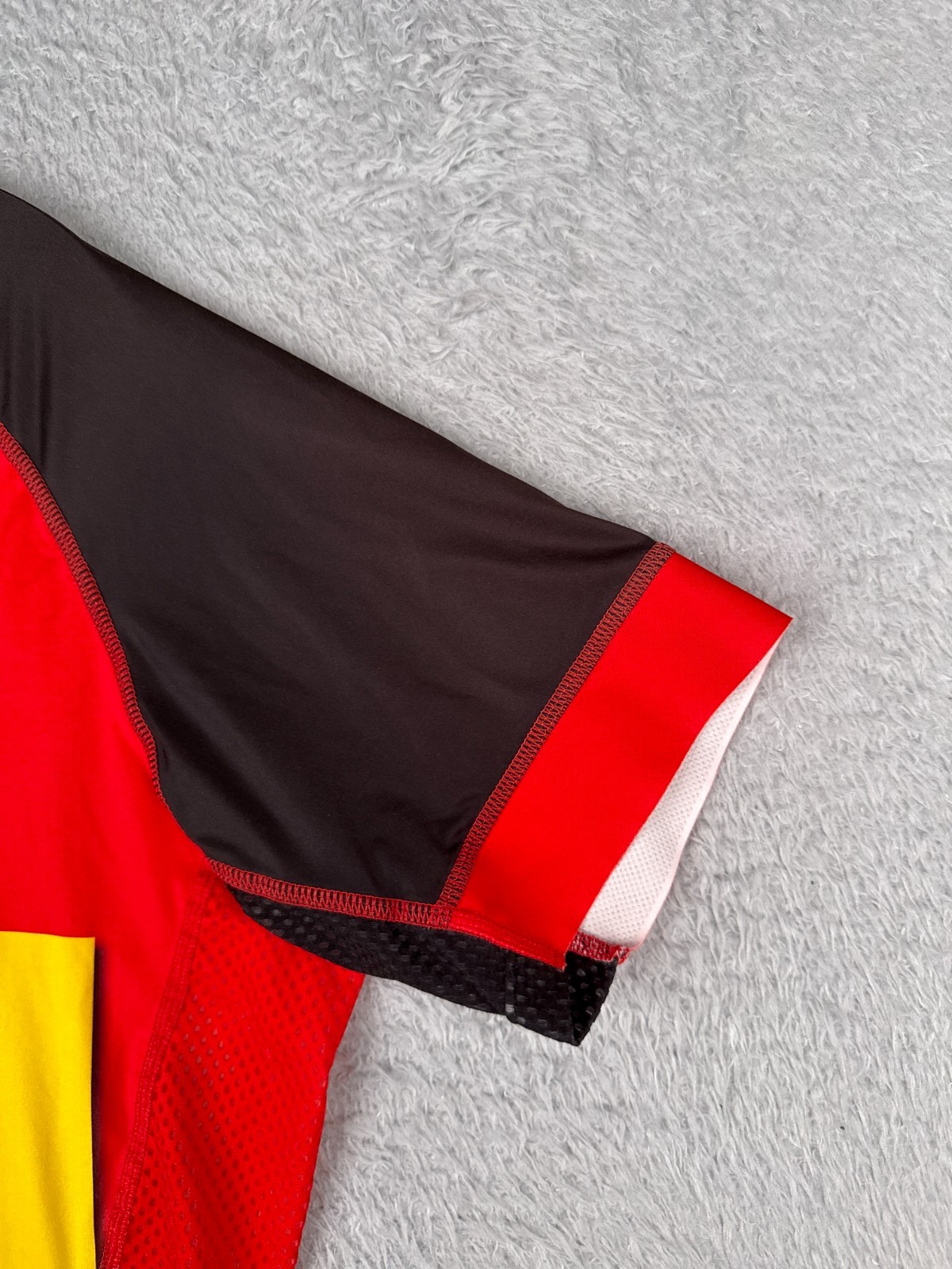 Hincapie Cycling Jersey Adult Extra Large Red Yellow Full Zip Short Sleeve Poly