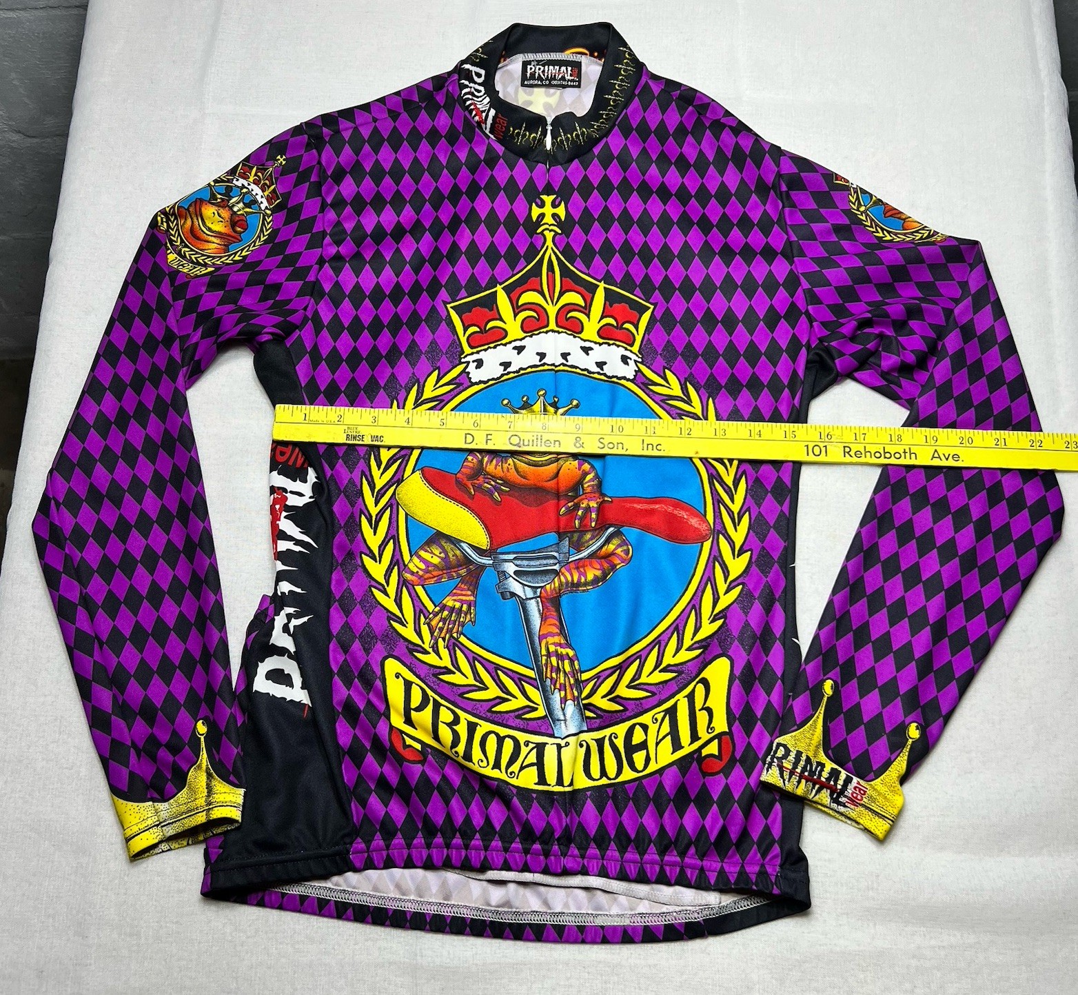 Primal Wear Prince Of Rides Cycling Jersey Mens Medium Purple Frog MTB USA