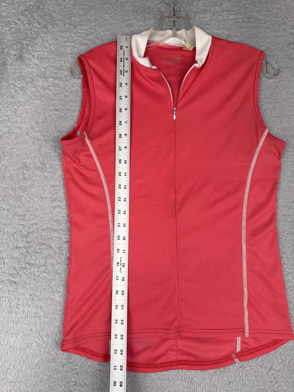 Performance Cycling Jersey Shirt Womens Medium Pink Sleeveless Zip Back Pockets