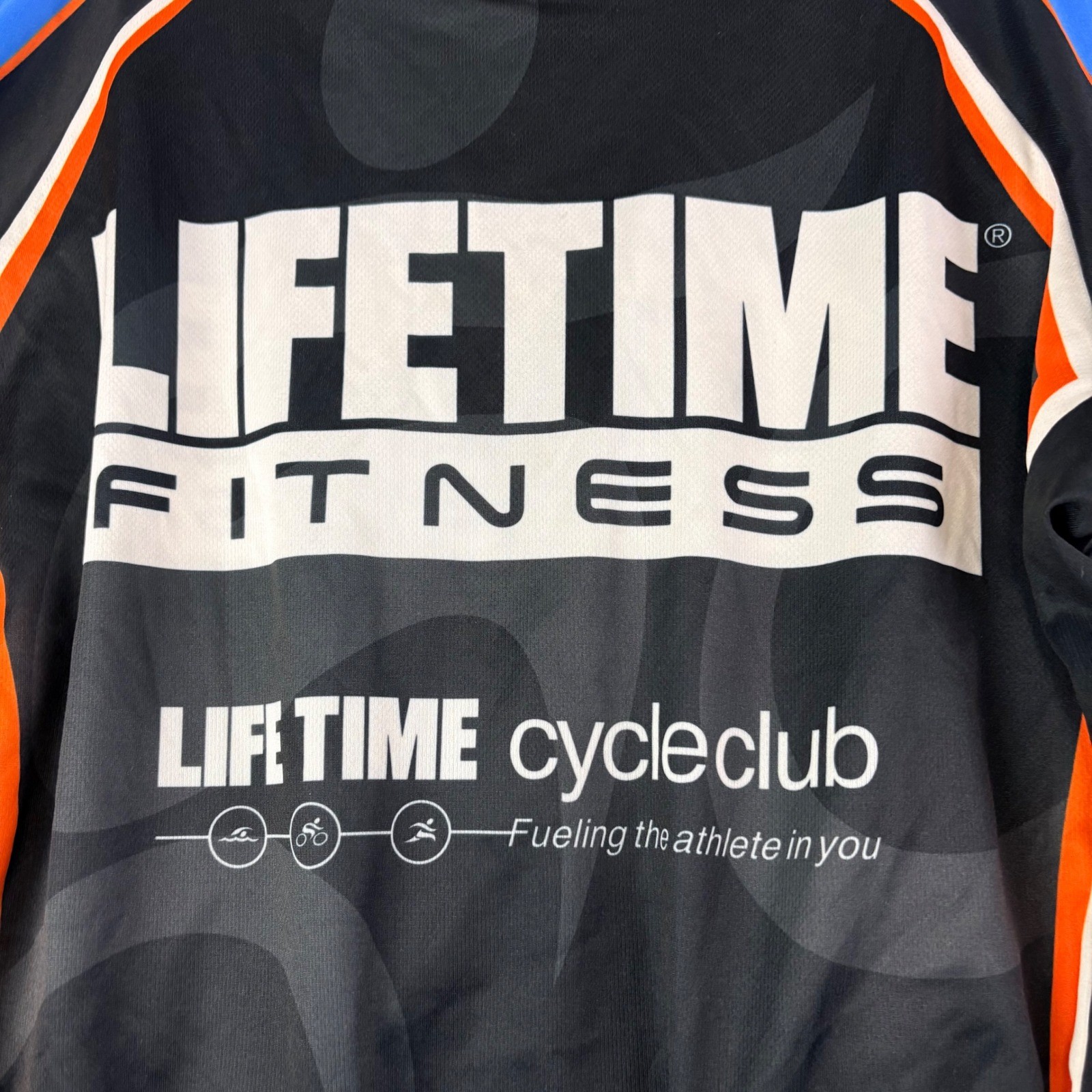 Life Time Fitness Womens XL Black Champ-Sys Cycling Jersey Full Zip Bike Cycle