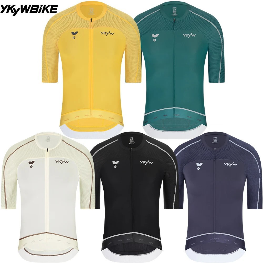 YKYW Men Cycling Jersey 3D Cut Quick Dry Light Anti Sweat Bike Top breathable
