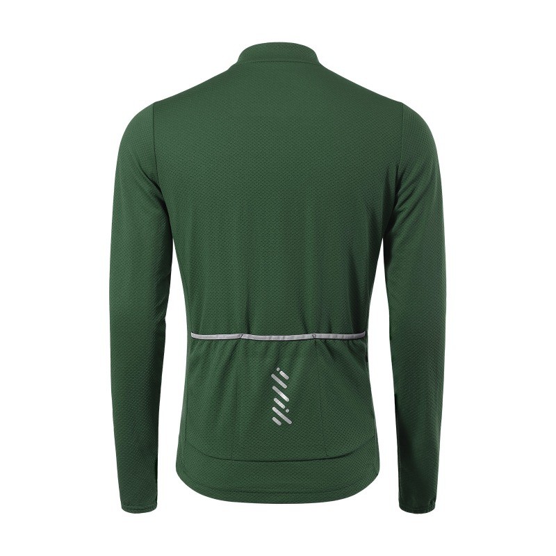 Men’s Long Sleeve Cycling Jersey Quick Dry Breathable Full Zip Stand Collar
