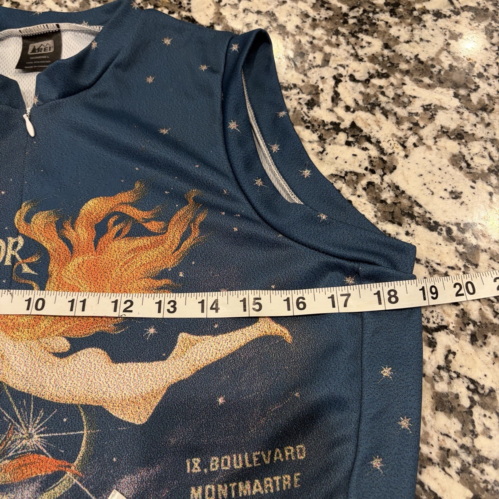 REI Women’s Gladiator Biking Jersey Blue, Large, Excellent Condition!
