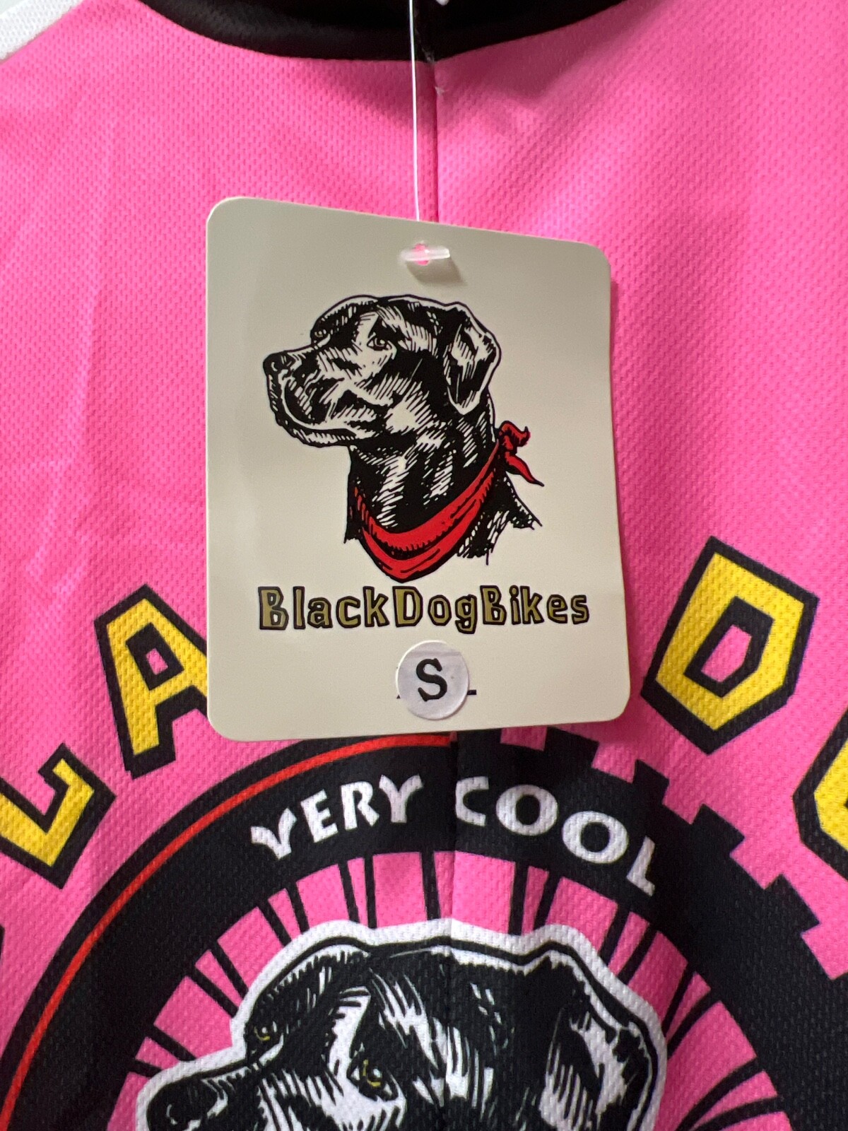 Black Dog Bike Cycling Jersey Top Womens Size Medium Gray Pink Pockets New Tags