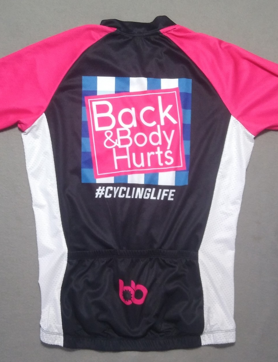 Bicycle Booth Cycling Jersey Shirt Womens Large Full Zip Back and Body