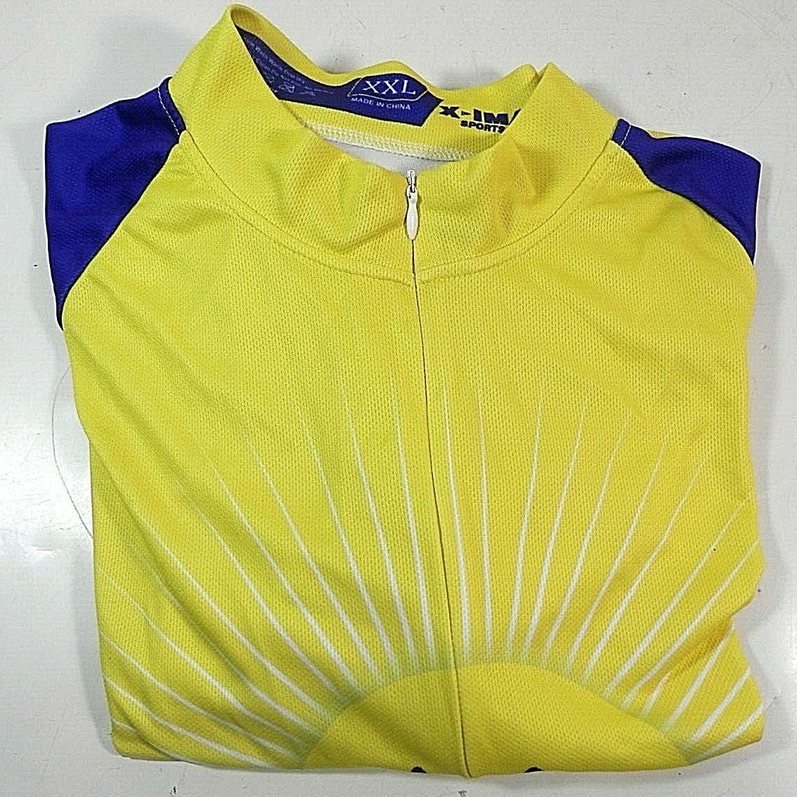 Cycling Men’s shirt Short Sleeve Jacket Jersey be Happy Yellow Size XXL