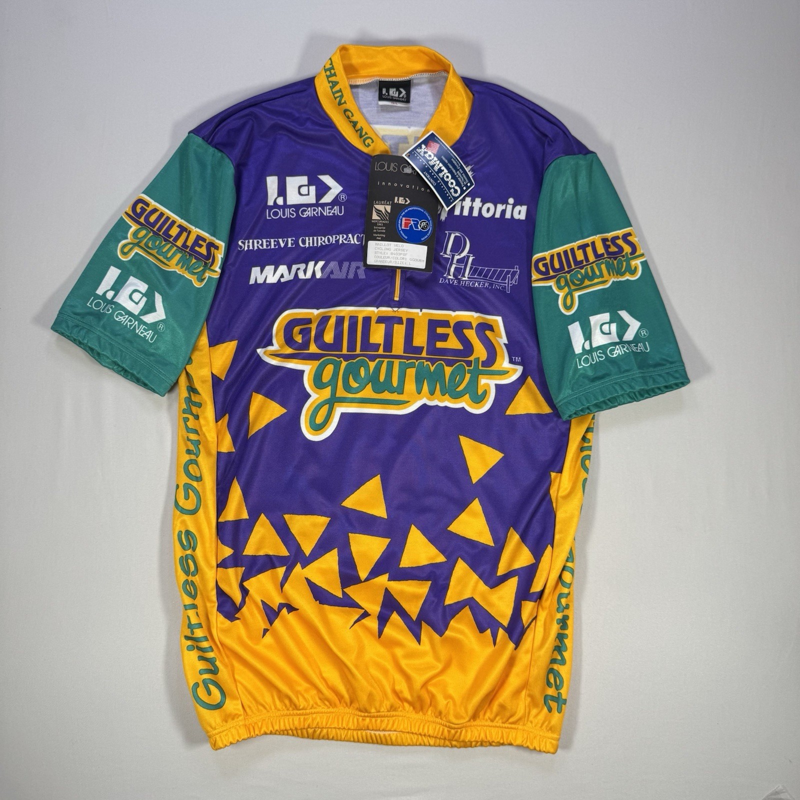 Vintage Louis Garneau Cycling Jersey Guiltless Gourmet US Pro Team – NWT – Large