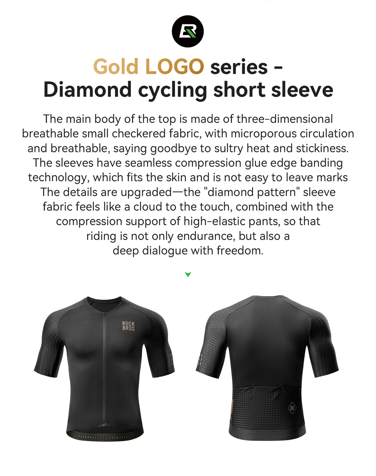 ROCKBROS Men’s Cycling Jersey Short Sleeve Bike Shirt Breathable Summer Shirt
