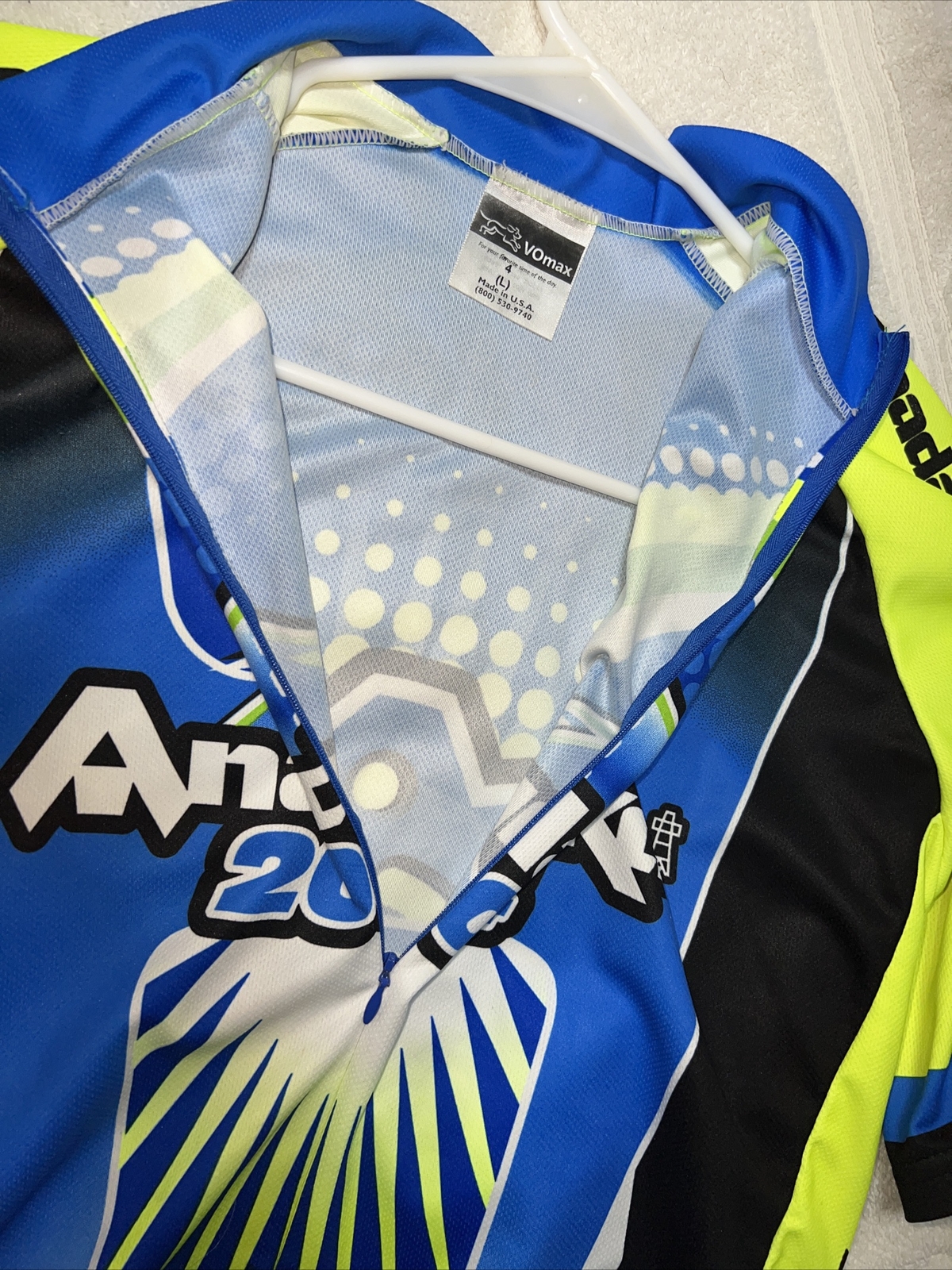 Preowned Vomax Anadarko 2004 Cycling Shirt Size L USA Made