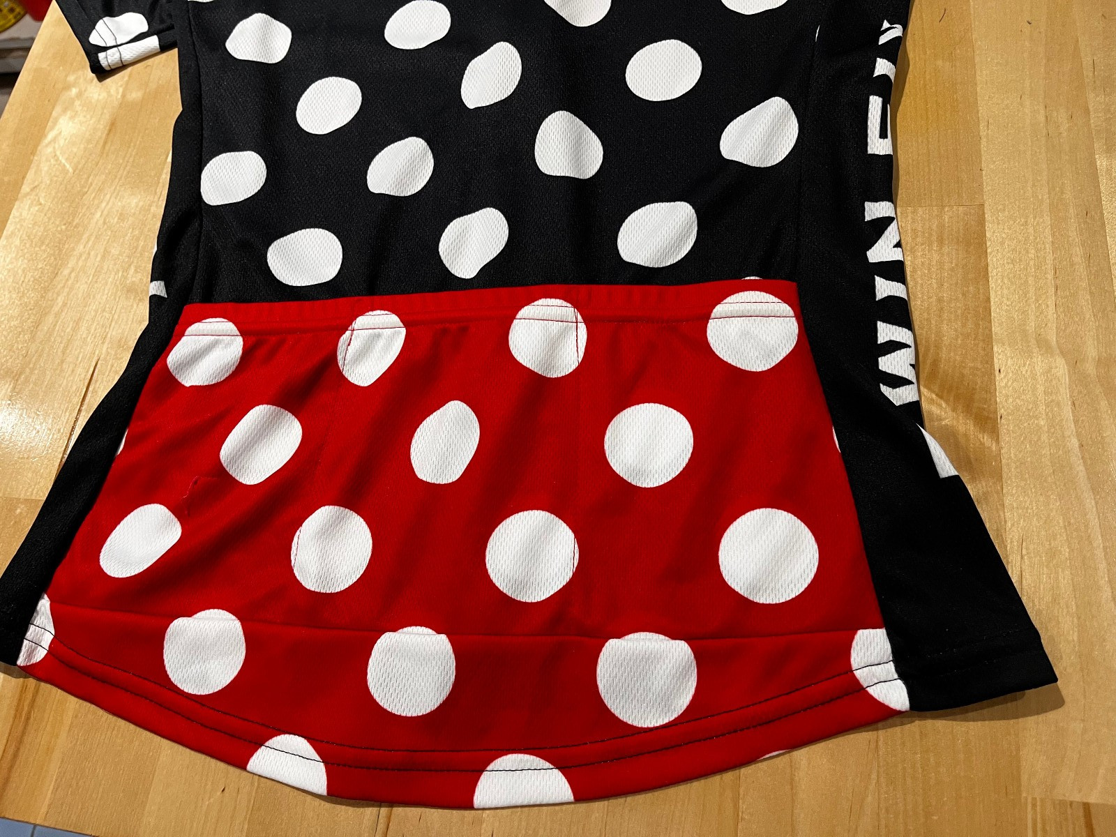 Twin Six Black/White Polka Dots w/ Red Trim Short Sleeve Full Zip Cycling Jersey
