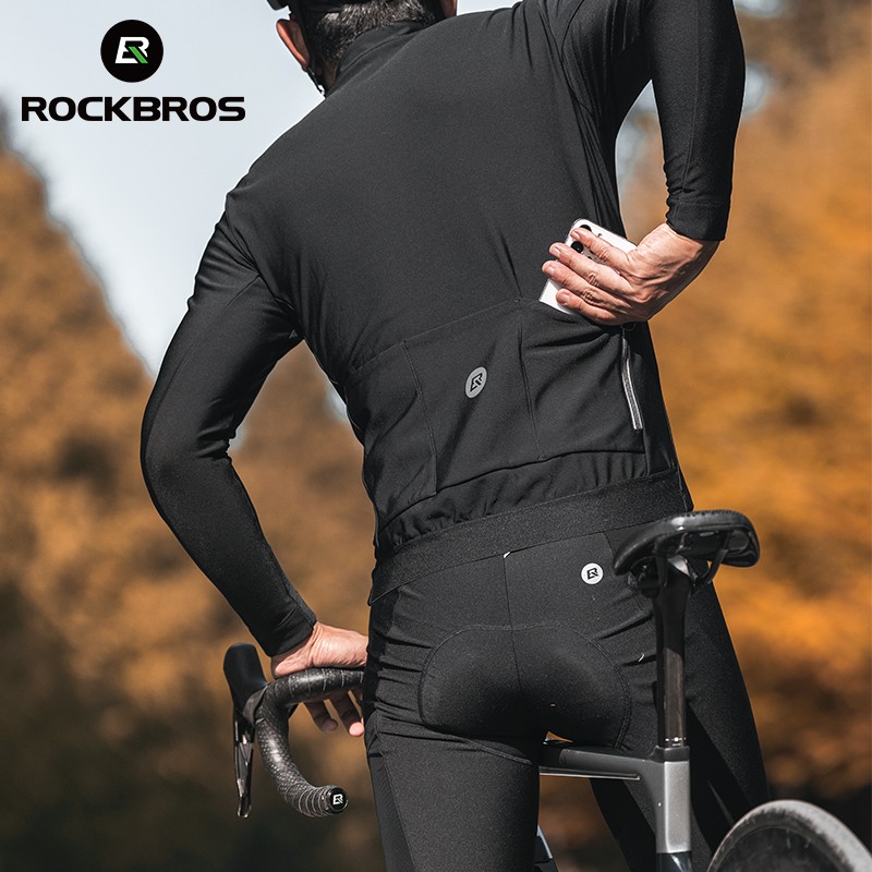 ROCKBROS Men’s Wind-proof Cycling Jacket Long Sleeve w/Full Zipper & Rear Pocket