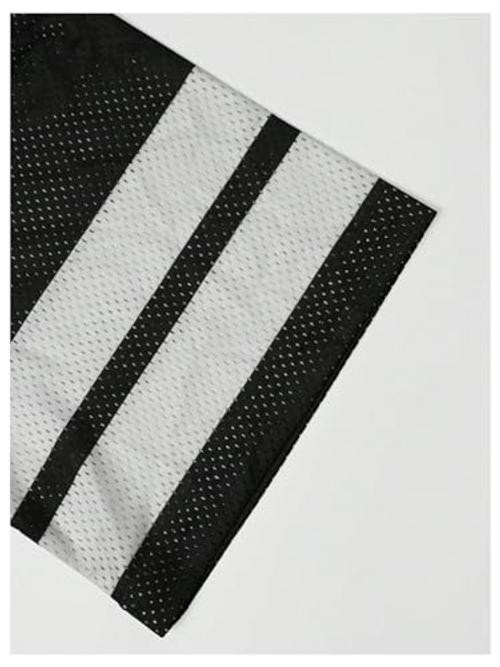 Men’s Jersey Shirts Oversized Graphic Print Mesh Baggy Cropped Small Black