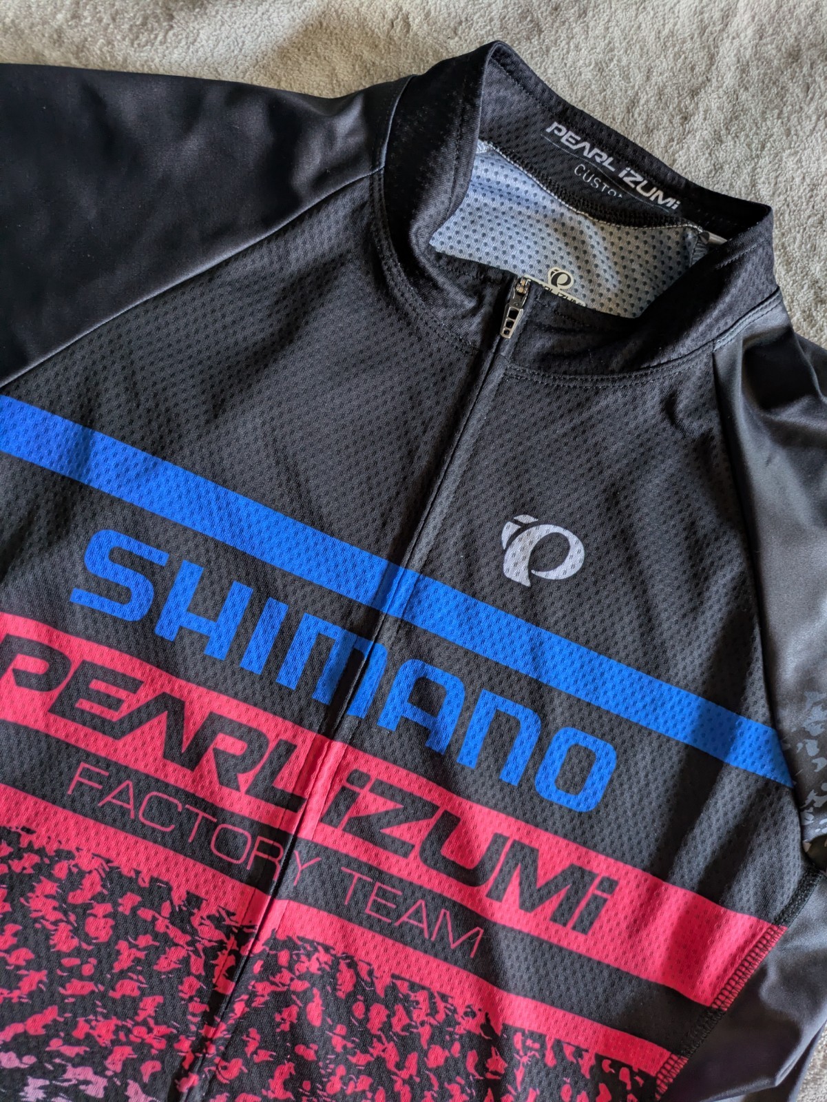 PEARL IZUMI Custom Elite Cycling Jersey Mens XL Race Cut Blue Black Shimano