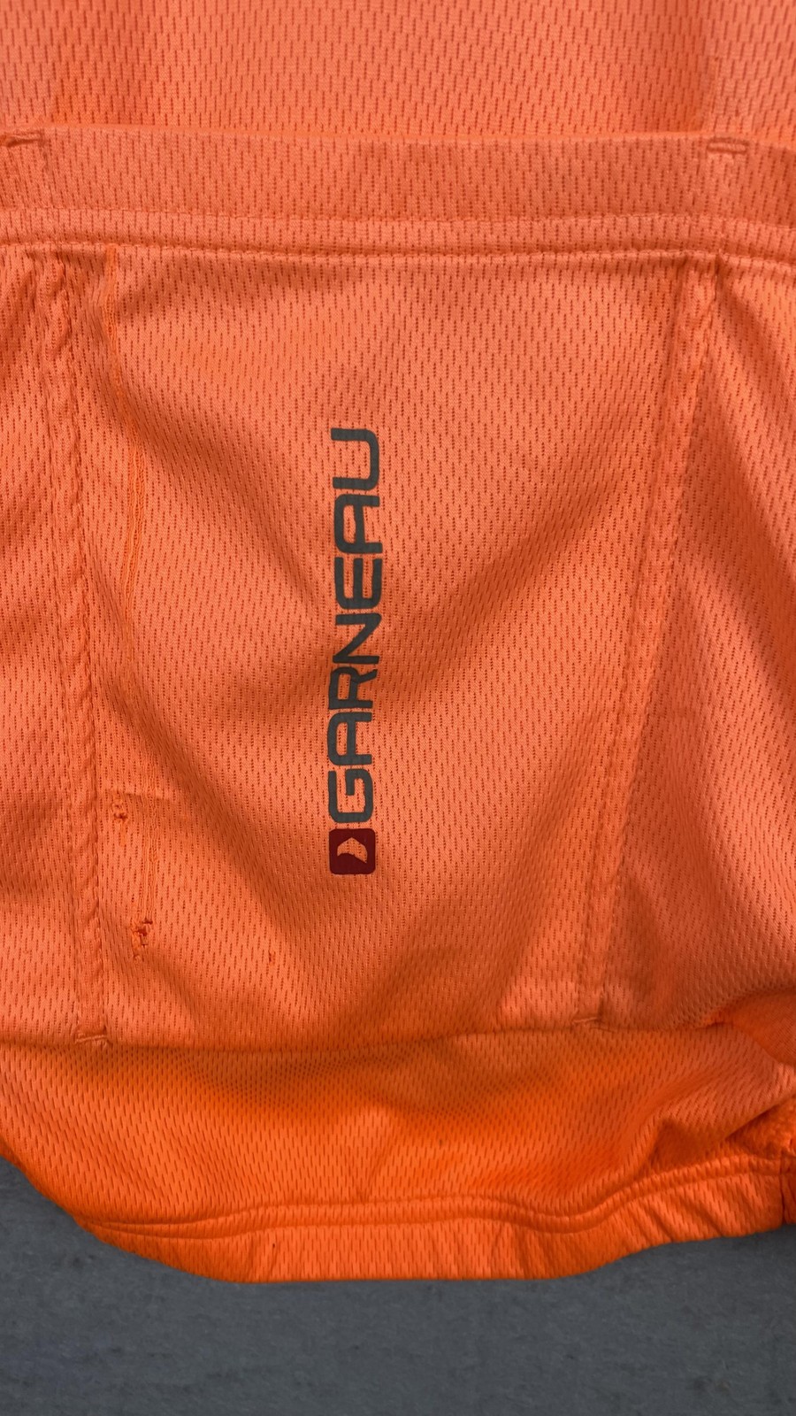 Louis Garneau Cycling Jersey Mens Large Orange 1/4 Zip Short Sleeve Bike Shirt