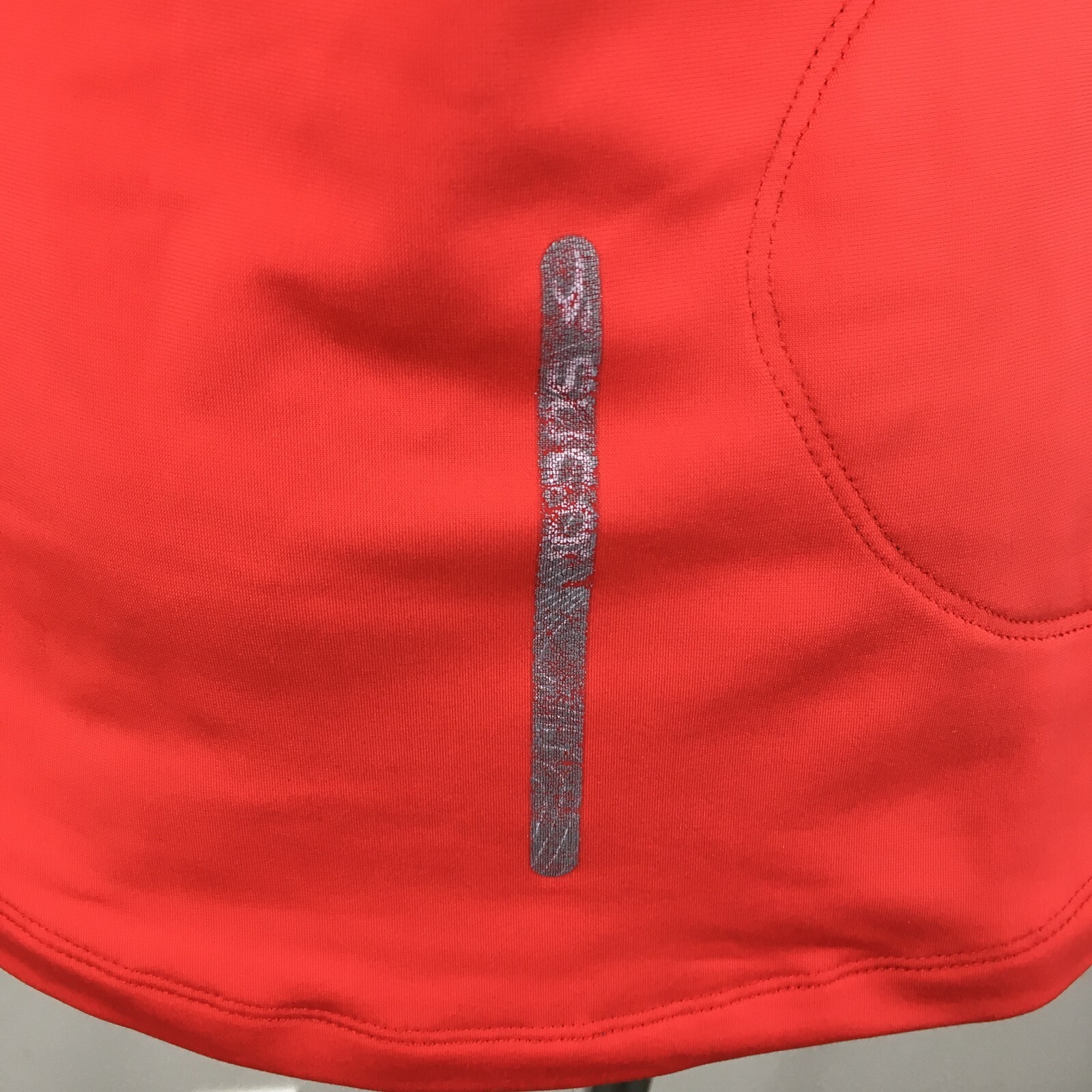 SUGOI sz Small Dark Orange Gray Trim Zip Pocket Cycling Biking Pullover Shirt