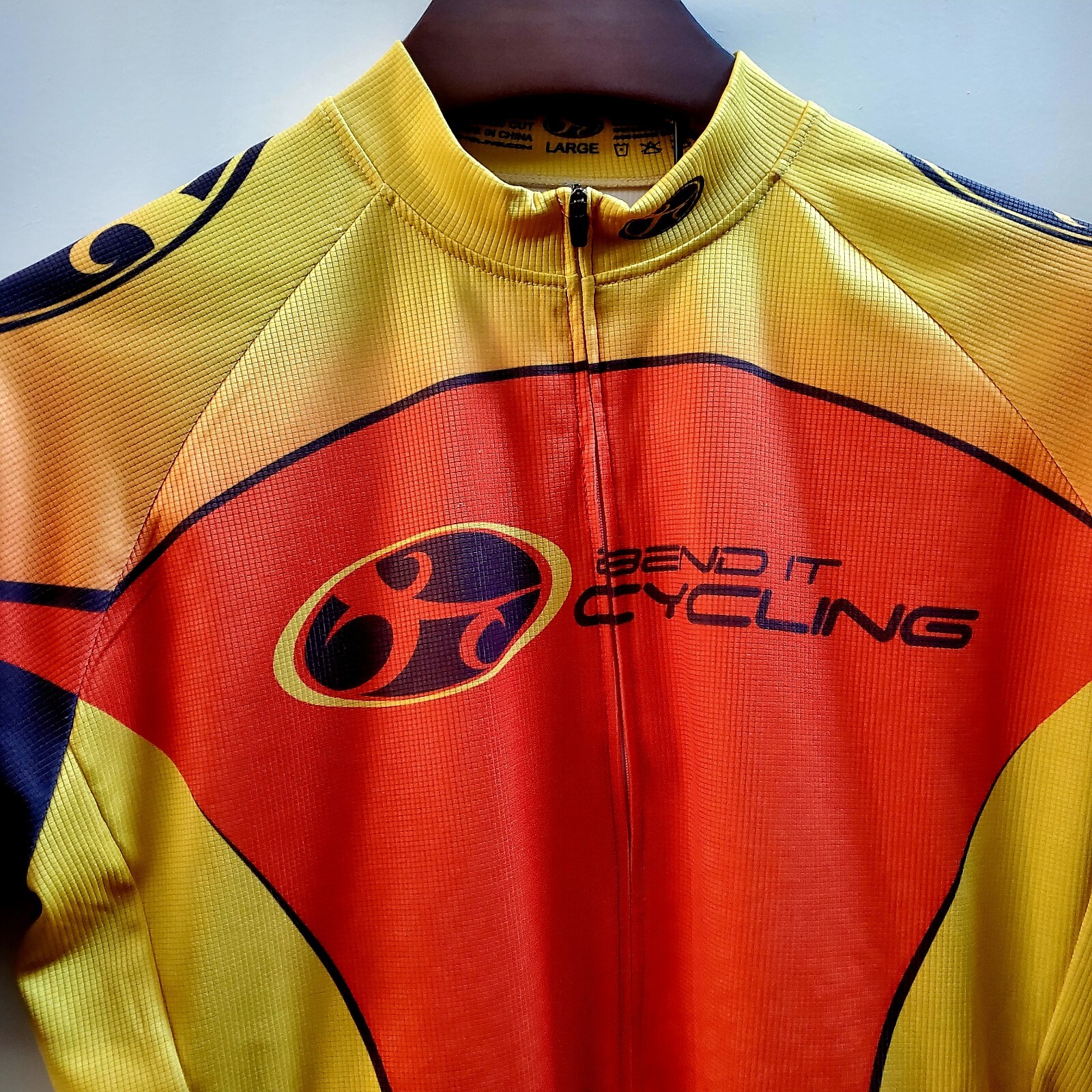 Bend It Cycling Jersey Bundle LG Club Cut (1) Org/Yel(1) Org/Yel/Grn Cycle Bike