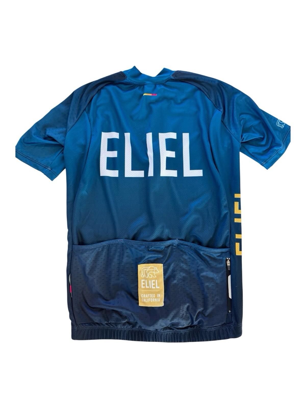 Eliel Rincon Men’s Cycling Jersey Blue Short Sleeve Full Zip Pockets Size Medium