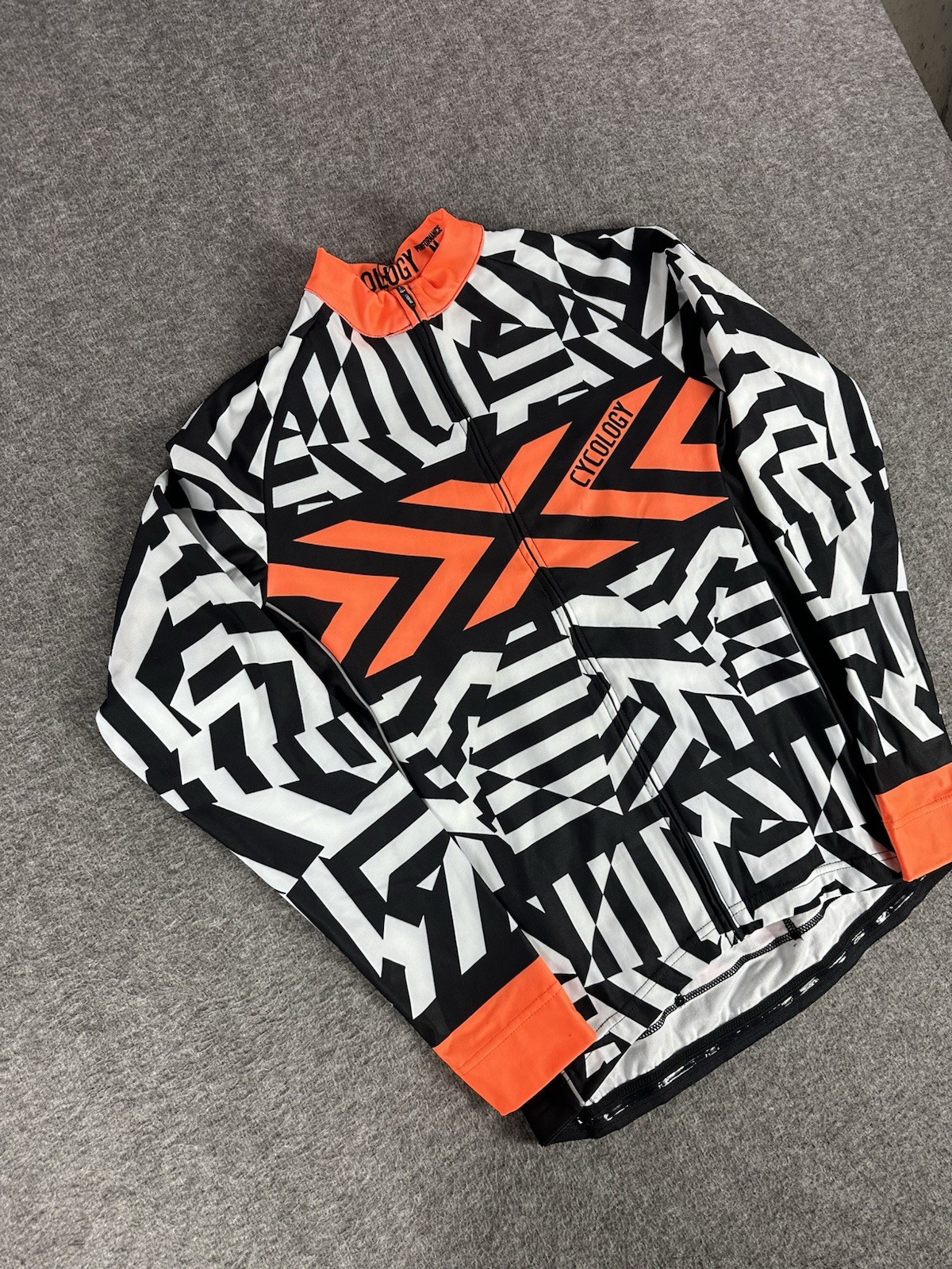 Cycology Cycling Jersey Mens Medium Orange Summit Summer Long Sleeve