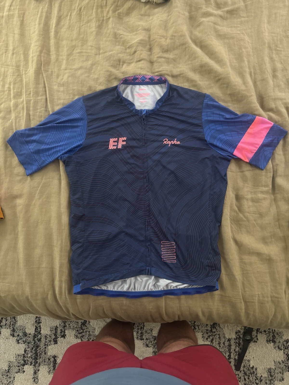 Rapha EF Pro Team Training Cycling Jersey Men Size XXL Blue Full Zip