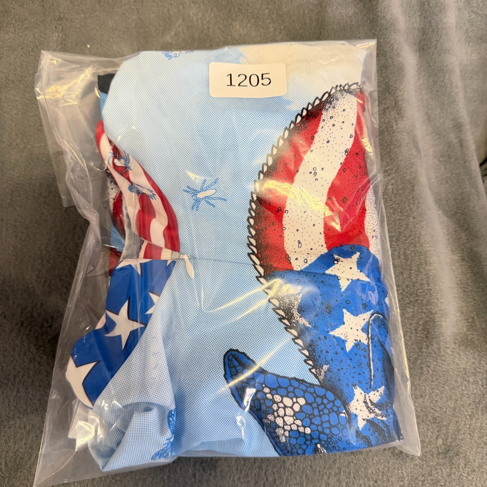 Primal Wear Cycling Jersey Men XL Patriotic Lizard American Flag Chameleon Bike
