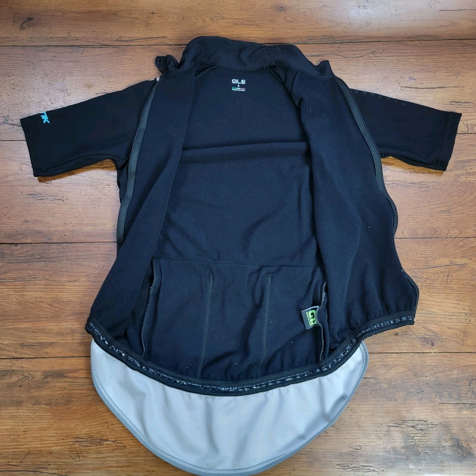 Ale Cycling Mens Small Thermal Jersey 17.5″ P2P Stretch Fleece Black Klimatik S