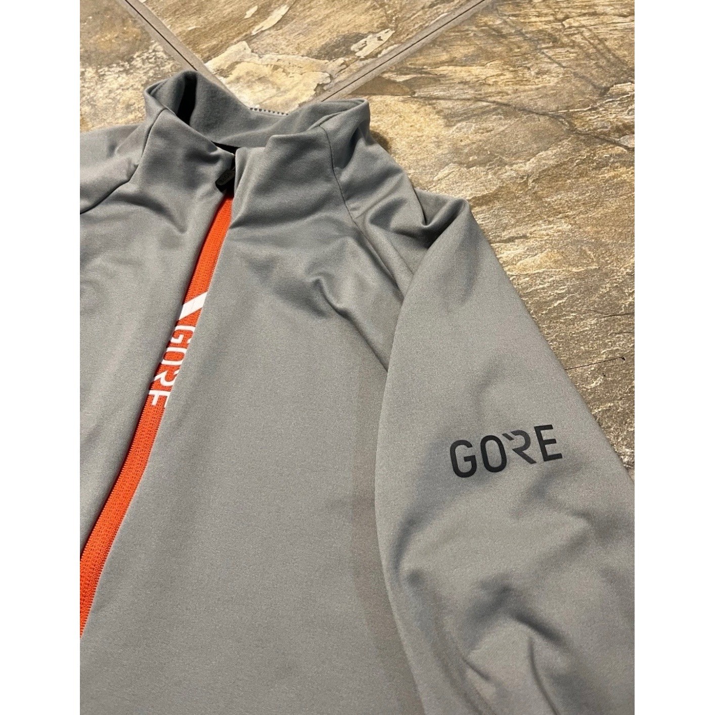 Gore Wear Cycling Jersey Mens Medium Gray Full Zip Long Sleeve