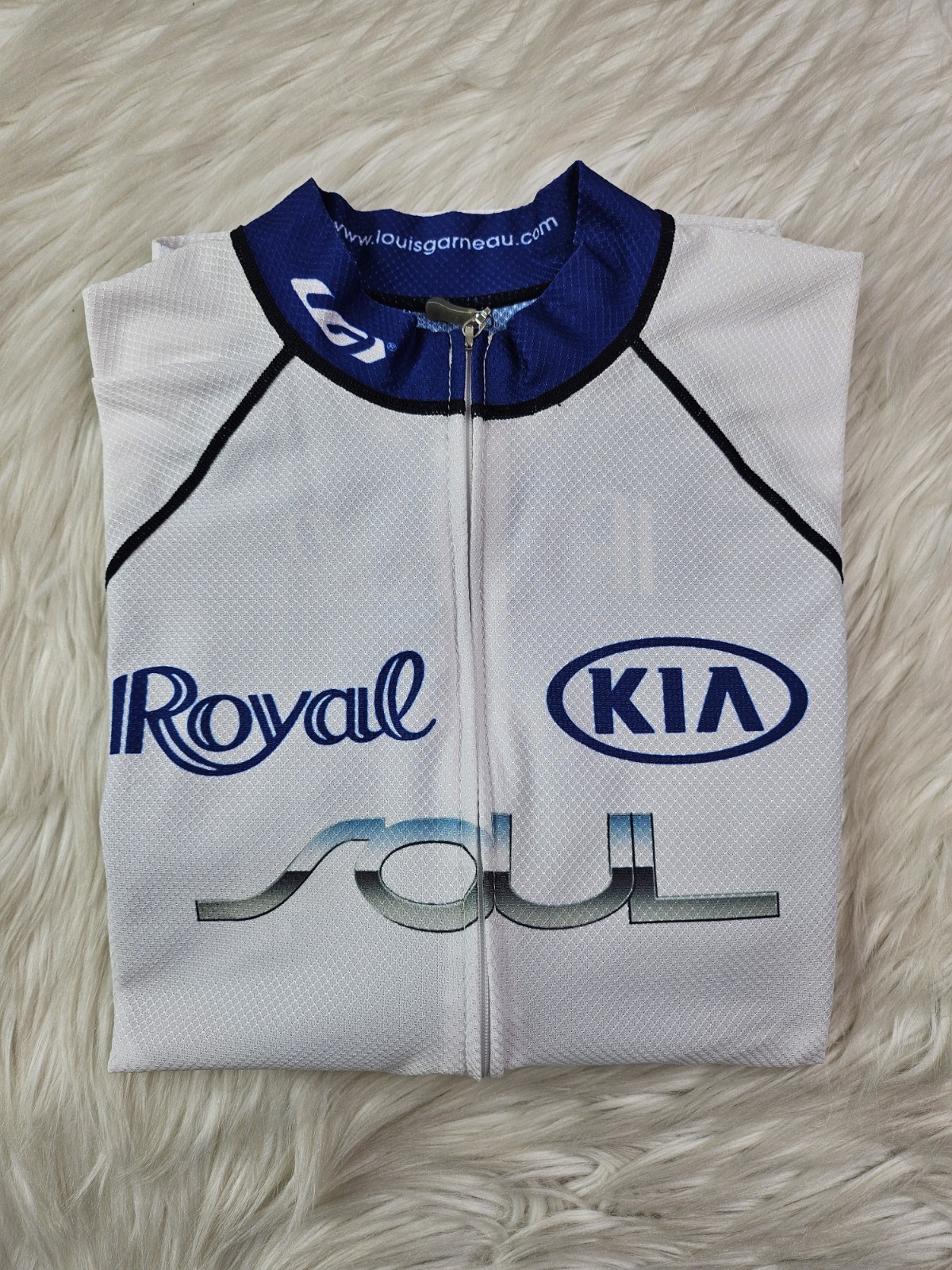 Louis Garneau Cycling Jersey Womens (M) Royal Kia Full Zip 100% Polyester