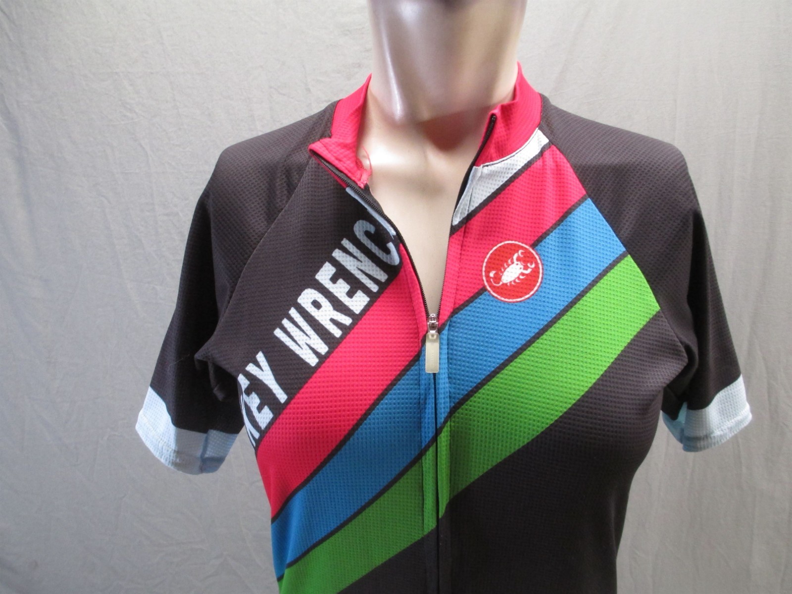 Castelli Size M Womens Multicolor Cycling Stretch Back Pocket Full Zip Top 437