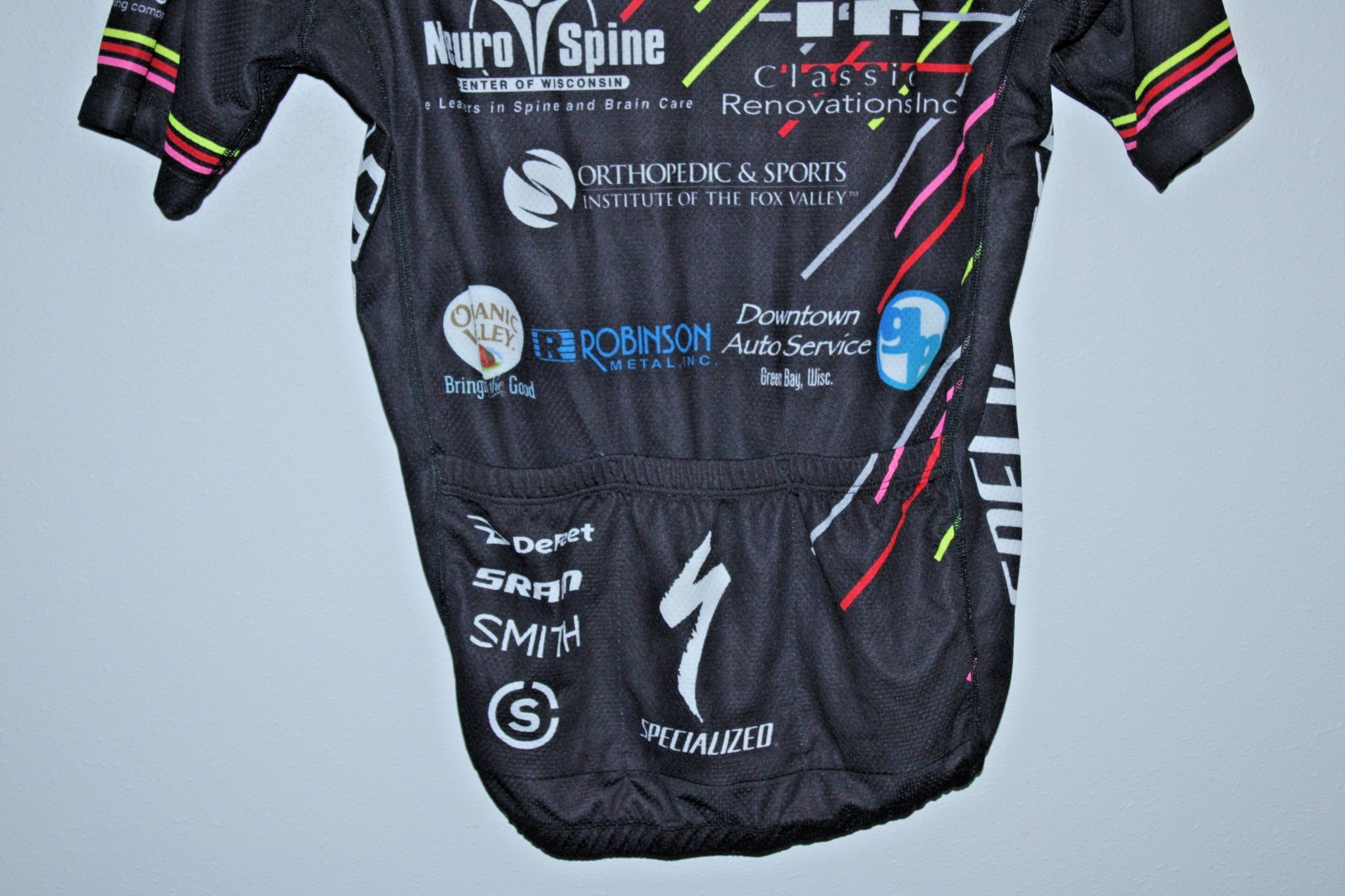 Borah Specialized Men’s Cycling Jersey Medium Rear Pockets 38″ Chest 23/27″ T2B~