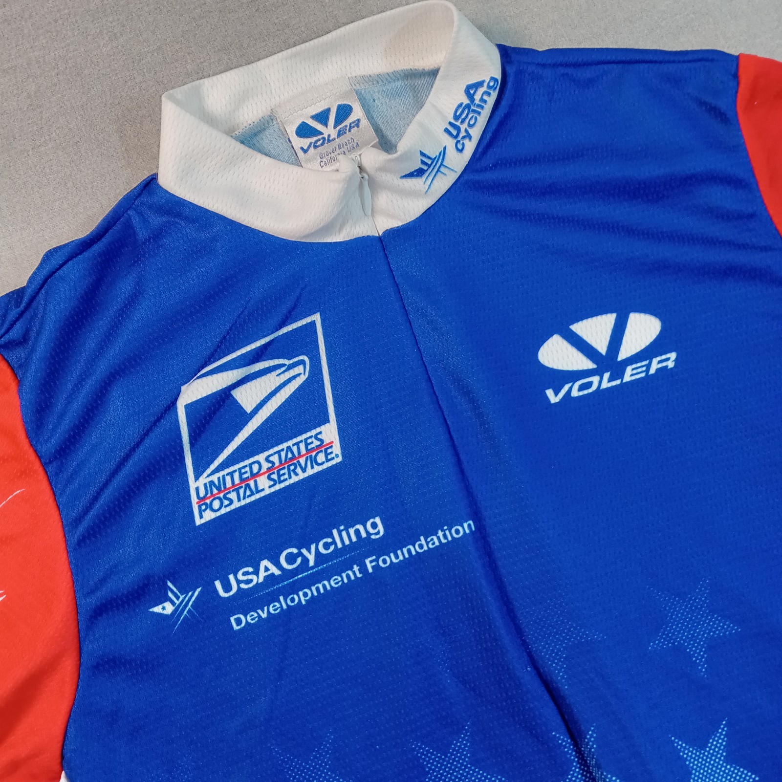 Voler USPS USA Cycling Jersey M 18×22 Junior Olympics Faux Signatures Armstrong