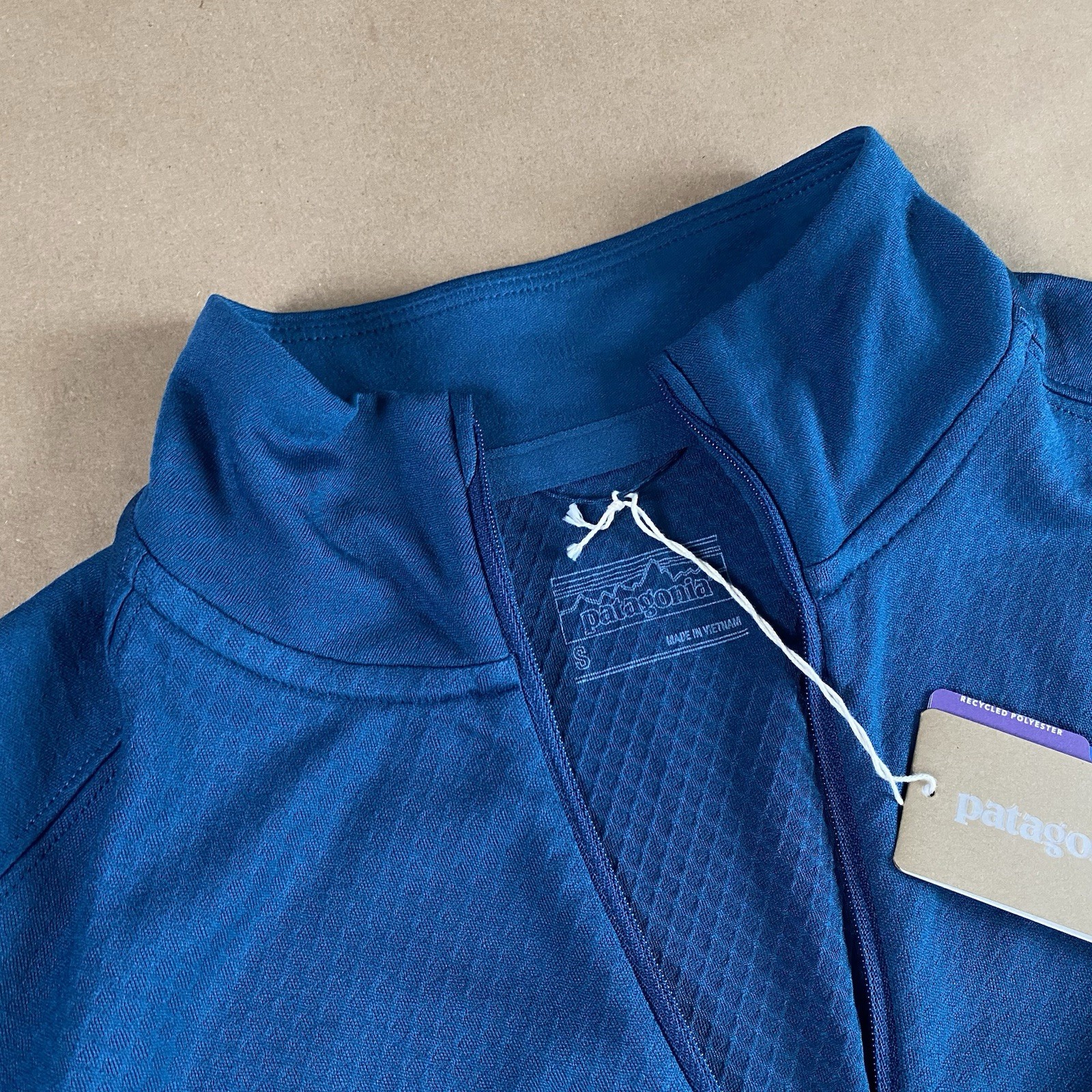 Patagonia S Small Capilene Midweight Bike Jersey Medium Crater Blue Half Zip