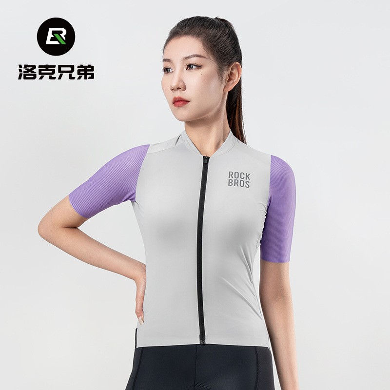 ROCKBROS Summer Bike Short Sleeves Female Cycling Jersey Top Breathable Jersey